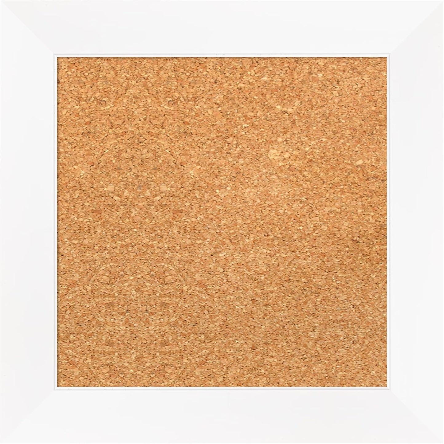 Amanti Art Natural Cork Board for Wall, 15x15 Vision Board with White Frame, X-Small Corkboard Office Decor for Home Organization, Modern Corkboard Pinboard to Display Items for Home Organization in
