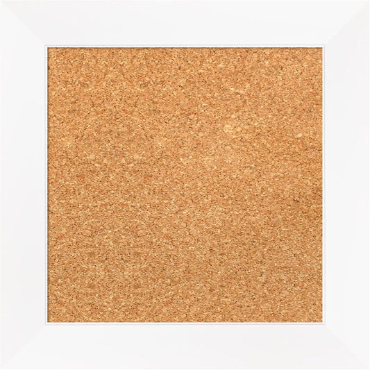 Amanti Art Natural Cork Board for Wall, 15x15 Vision Board with White Frame, X-Small Corkboard Office Decor for Home Organization, Modern Corkboard Pinboard to Display Items for Home Organization in