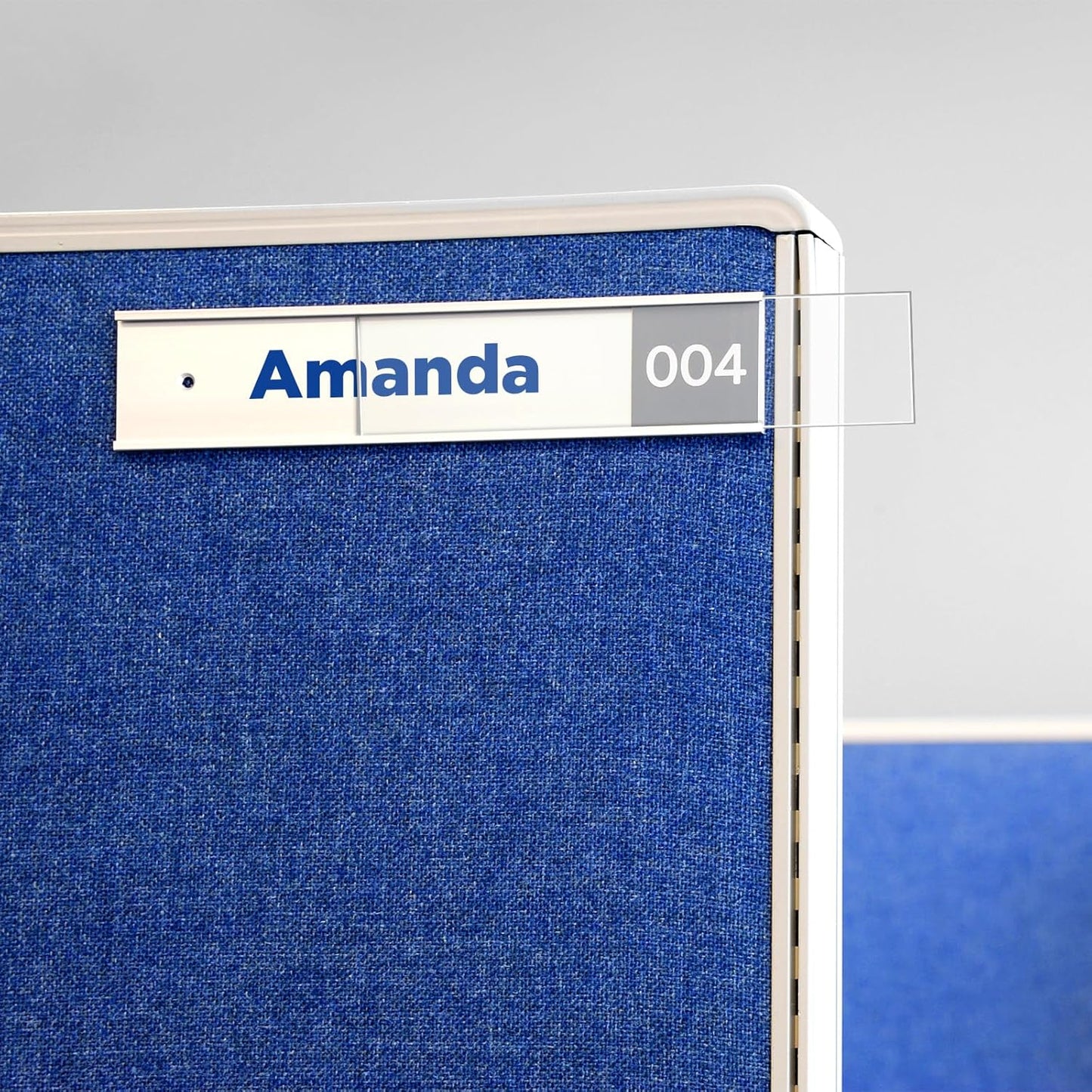 Thyle 10 Pcs Wall Nameplate Holder with Clear Insert Aluminum Door Name Plate Holder Wall Mount Door Sign for Display Offices Businesses Department Meeting Room Cubicle(Silver,2 x 8 Inch)