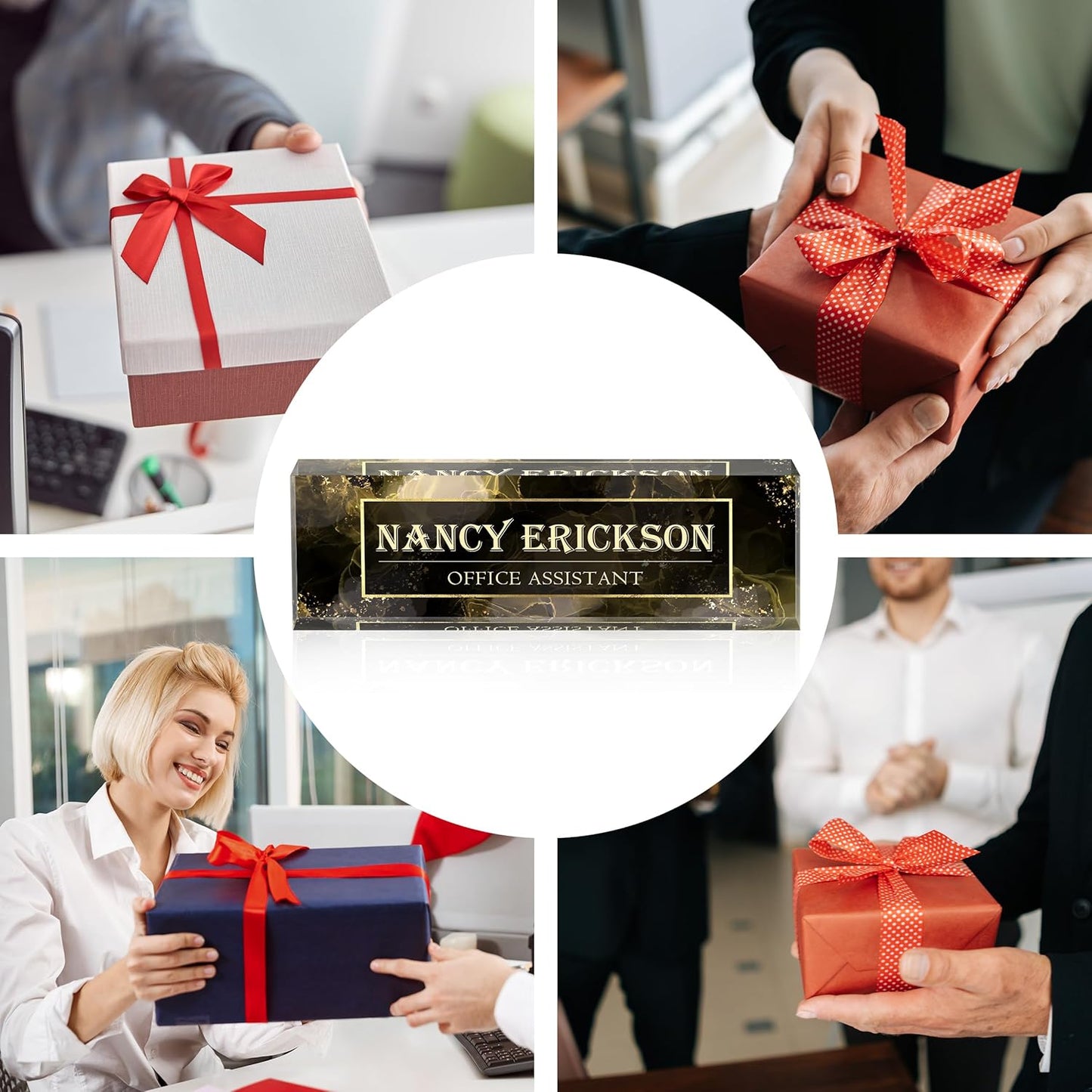 Acrylic Name Plate Personalized, Teacher Name Plates for Desks Classroom, Gifts for Teacher Boss Employee Appreciation Office Desk Decor (Gothic)