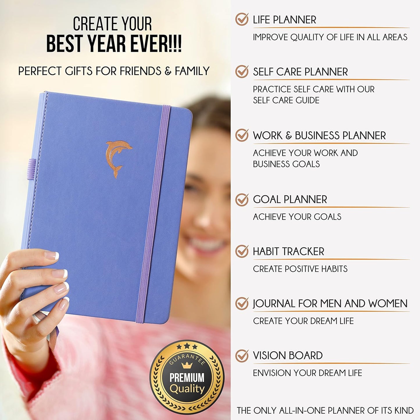 Journal for Men- Undated Daily, Weekly & Monthly Planner with Budget Section | A 12 Month Journey to Increase Productivity & Happiness | Life Organizer & Gratitude Journal - Horizontal Format