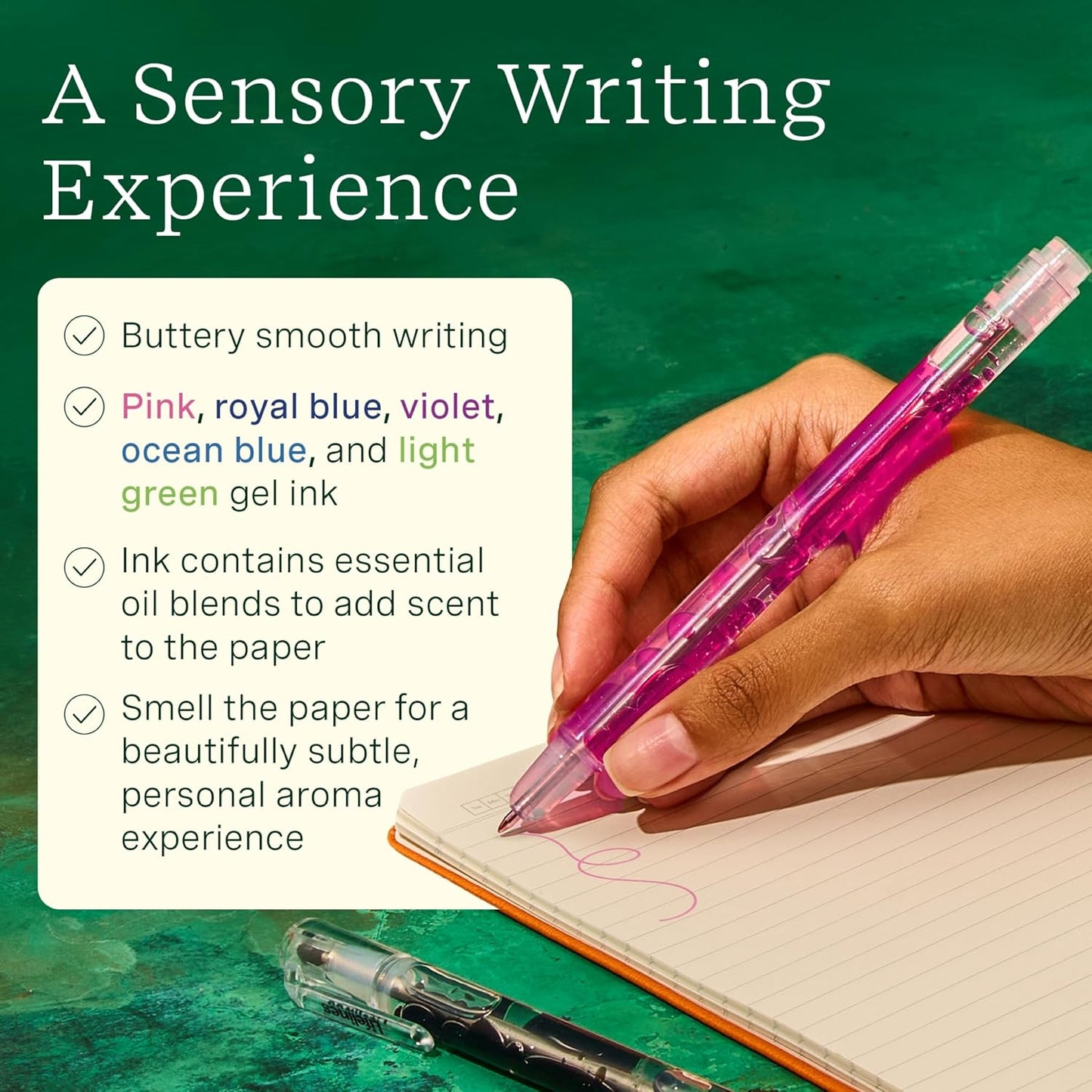 Lifelines Scented Lava Gel Pen Set, 5-Pack (Brights) - 0.5mm Colored Gel Pens Infused with Scented Essential Oil Blends & Mesmerizing Lava - School Supplies for College Kids & Adults