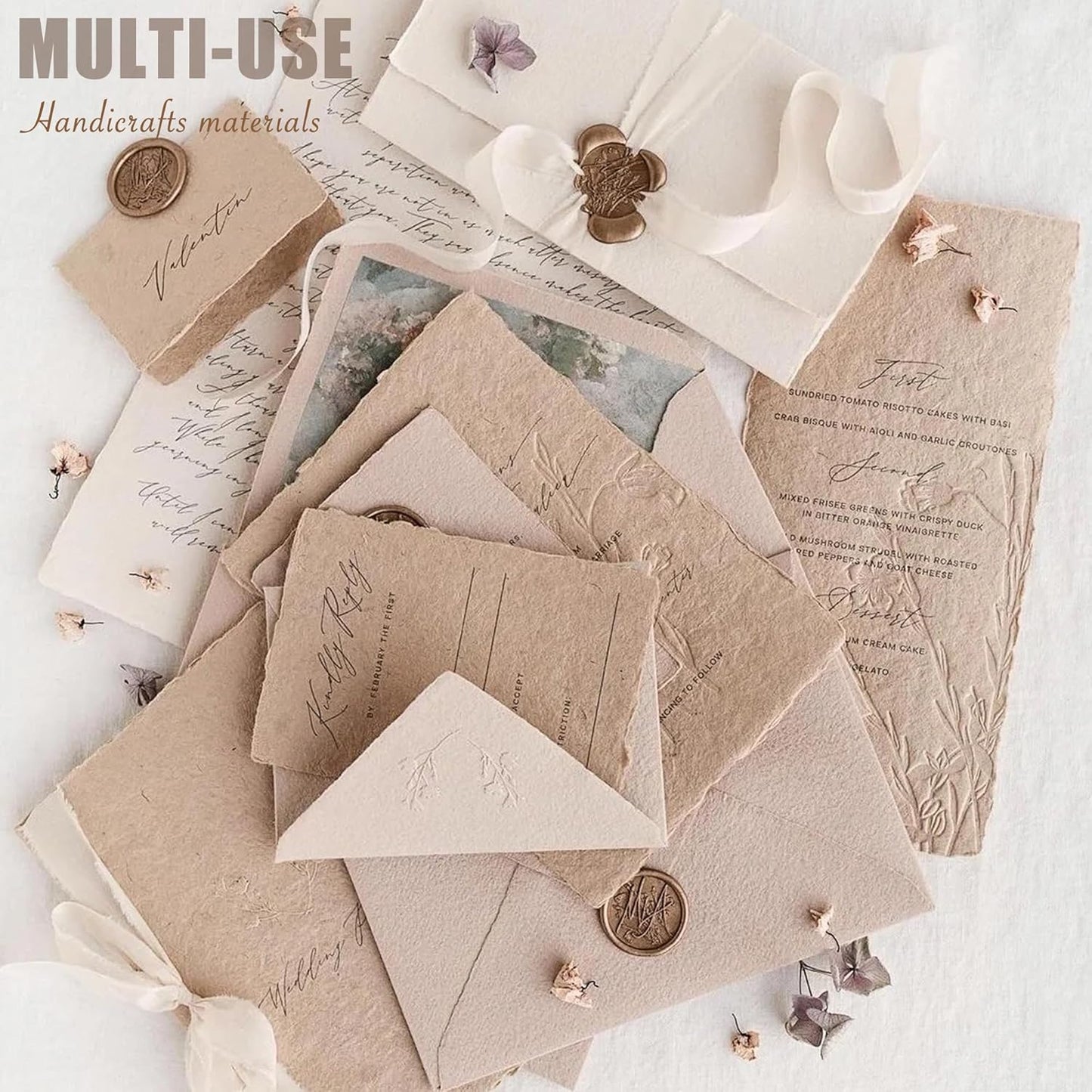 Aromoty 30 sheets A4 size Textured Scrapbook Paper&Mesh Fabric set - Large Handmade Craft Mulberry Special Paper Mix for Scrapbooking Junk Journal Supplies Card Materials Collage, 11.7x8.3 Inches