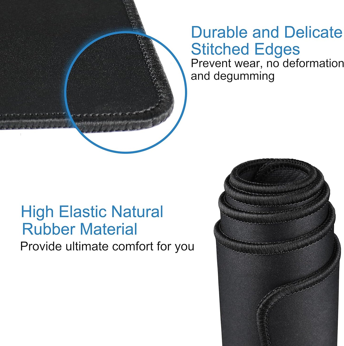 Large Gaming Mouse pad, 31.5x15.7 in Extended Desk Pad with Stitched Edges, Premium Microfiber Cloth Surface Waterproof Non-Slip Stable Rubber Base Keyboard Mat for Office Home Gaming, Black