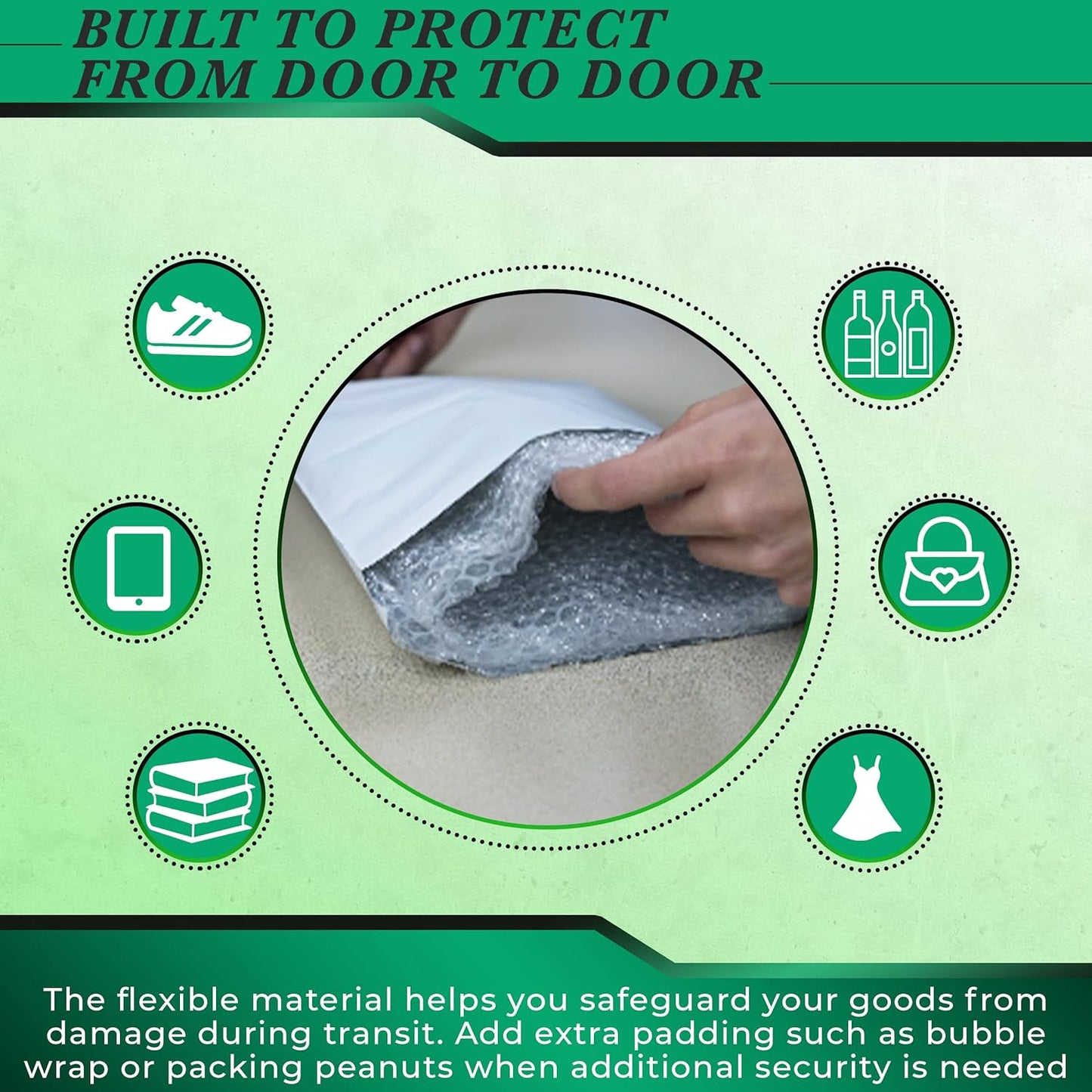 100 Pack Secure Seal White Poly Mailers - Safe Shipping With 4x6 Bags - E-Commerce Self Sealing 2 Mil Poly Envelopes for Shipping