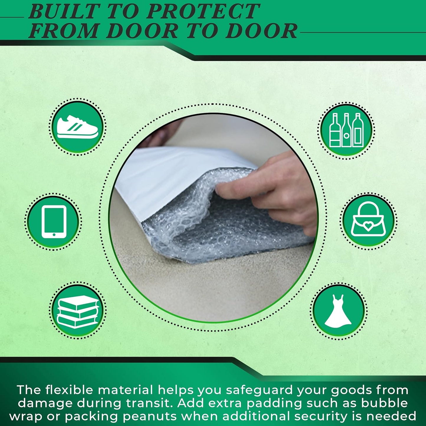 1000 Pack Secure Seal White Poly Mailers - 14.5x19 Safe Shipping Bags - E-Commerce Self Sealing 2 Mil Poly Envelopes