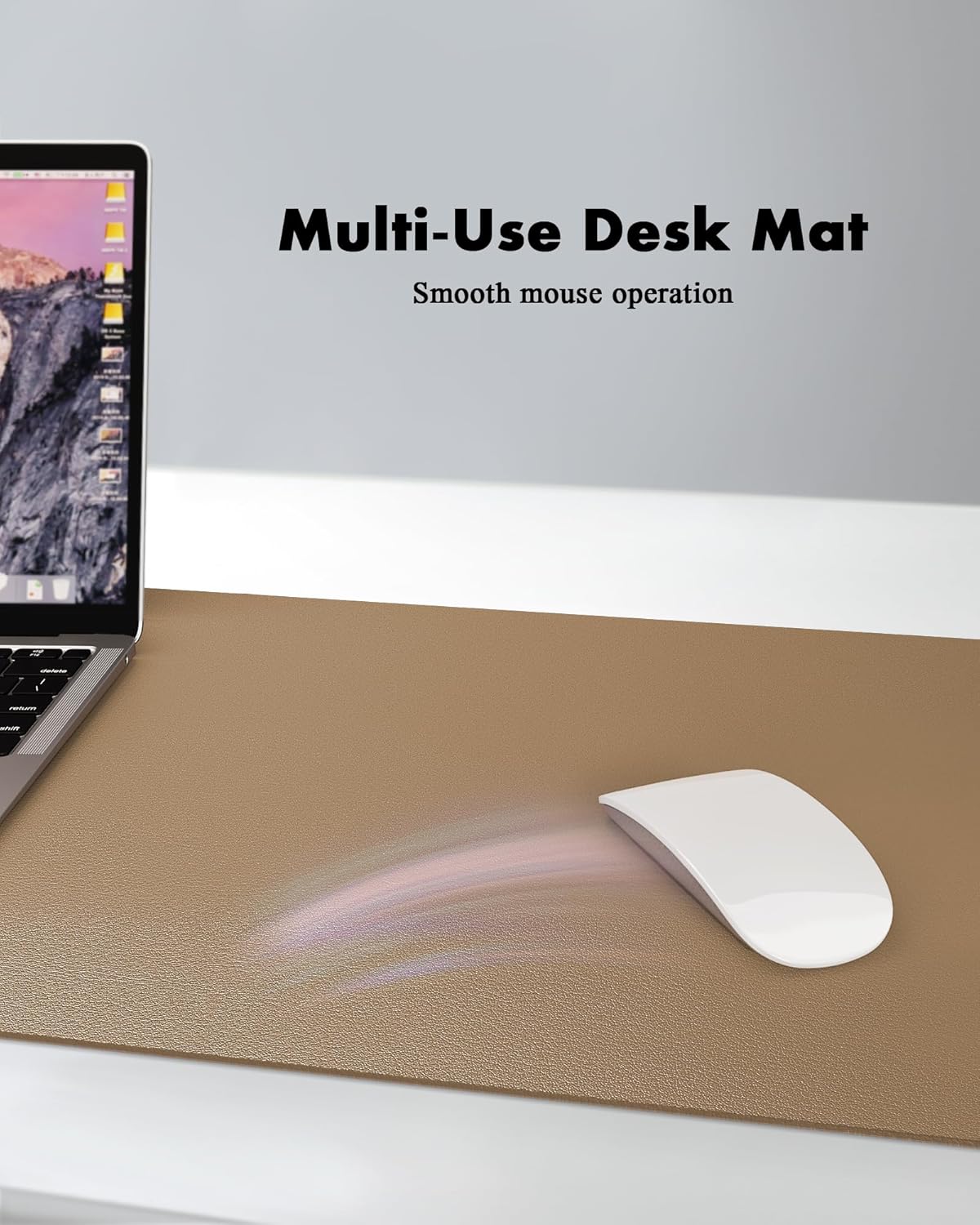 YSAGi Double-Sided Desk Pad, 31.5"x15.7"Leather Desk Mat, Eco Cork Desk Pad Protector,Large Mouse Pad,Waterproof Desk Blotter for Office/Home(Khaki)