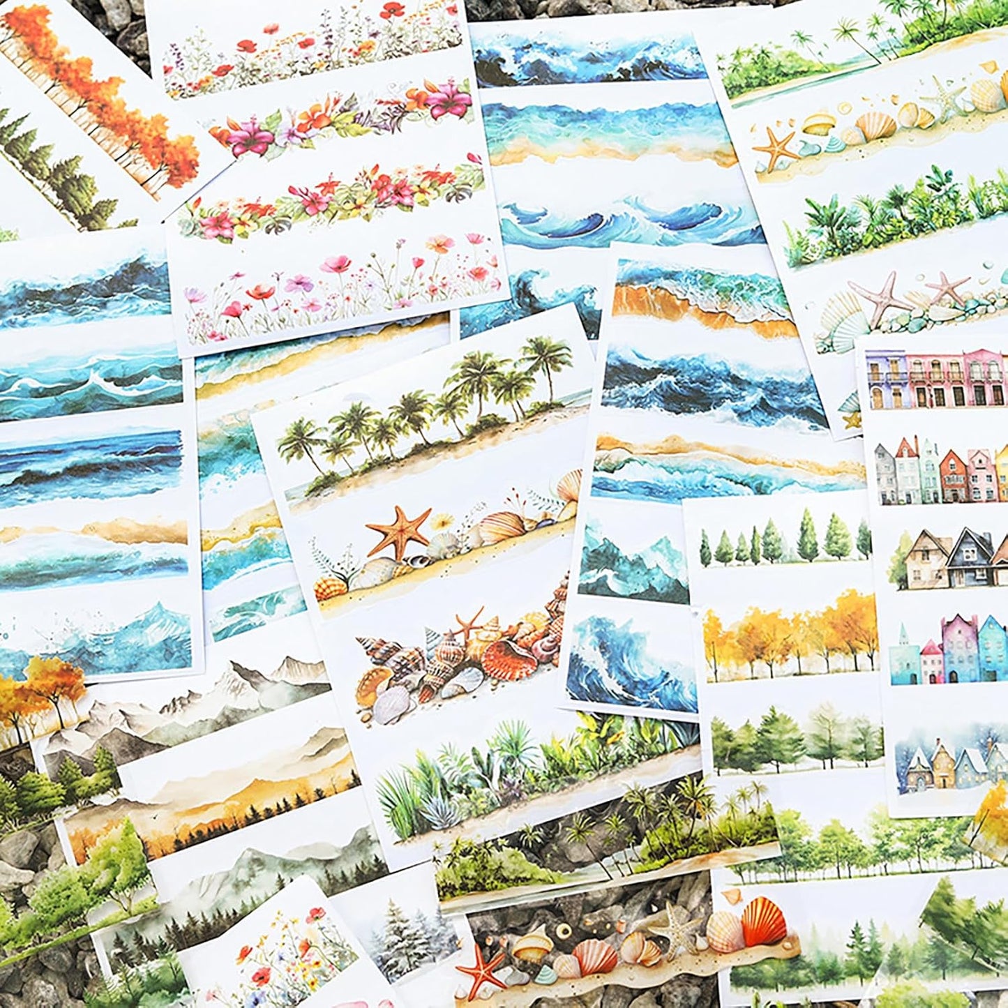 20Sheets Pre-Cut Scrapbooks Stickers Books, Nature Mountains Forests Trees Stickers for DIY Craft, Planners, Journal, Notebook, Laptop, Cell Phone, Calendars, Wedding