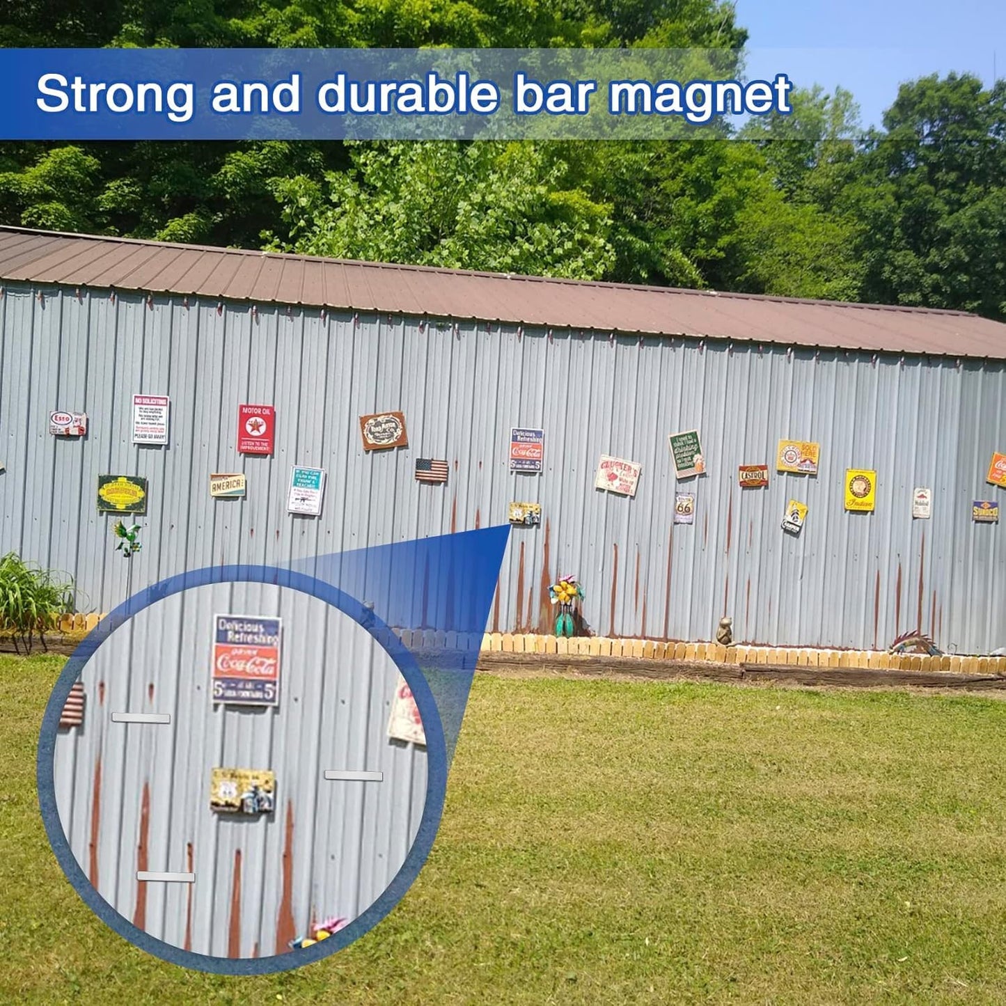 Grtard 6 Pack Super Strong Neodymium Magnets, Powerful Rare Earth Neodymium Bar Magnets, Heavy Duty Magnet Bar with Double-Sided Adhesive for Garage, Kitchen, Science, Craft, Office, DIY - 60x10x3mm