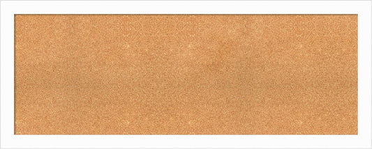 Amanti Art Natural Cork Board for Wall, 21x53 Vision Board with White Frame, Oversize Corkboard Office Decor for Home Organization, Casual Corkboard Pinboard to Display Items for Home Organization in