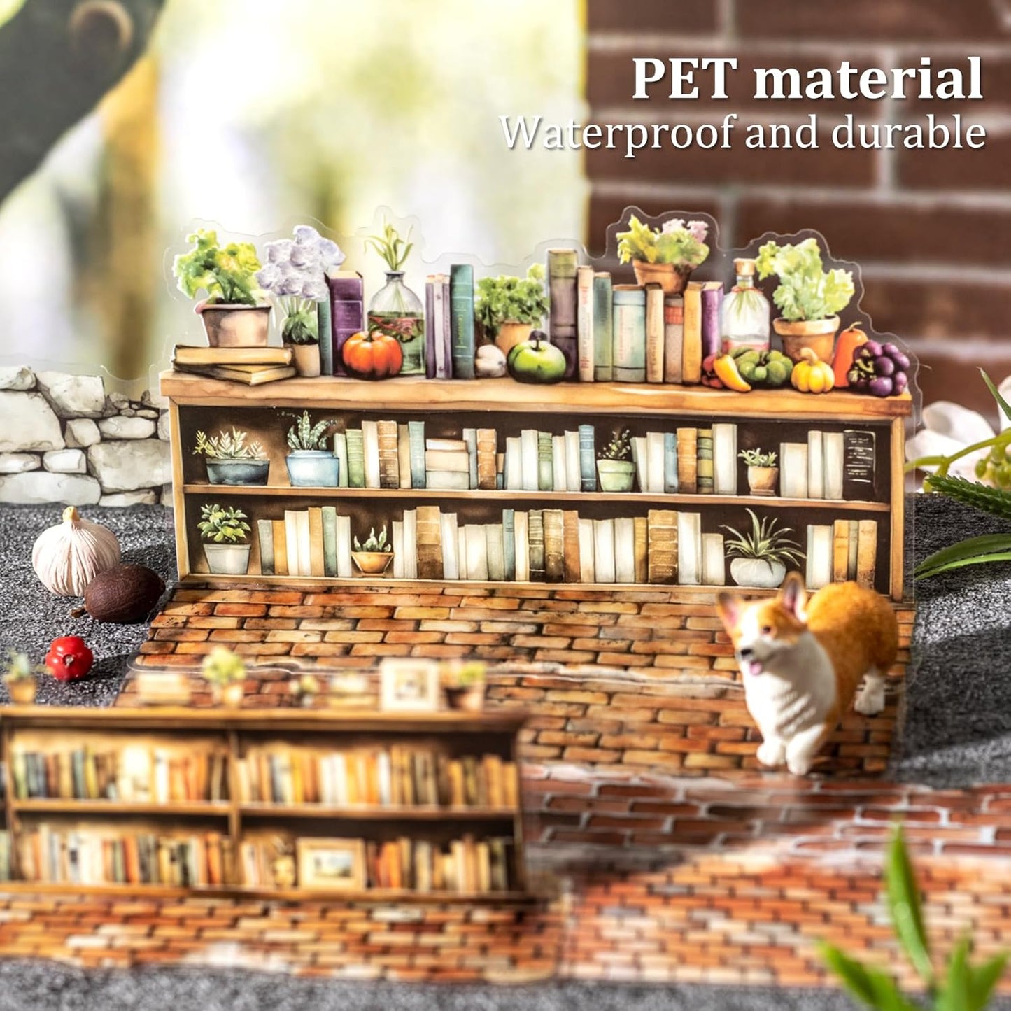 PET Scrapbook Stickers Set, 120PCS Journaling Supplies with 6 Themes Book Wall Ocean City Tree Bubble Decorative Stickers for DIY Crafts and Planners