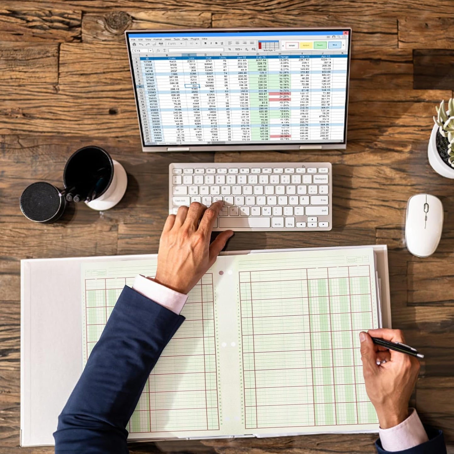 6 Pack 312 Sheets Analysis Pad Columnar Books 3 Hole Ledger Paper Pad 8.5 x 11 inch Columnar Pad Accounting Ledger Book for Business, 52 Sheets/Pack, Single Page Format, Green Red (3 Columnar)