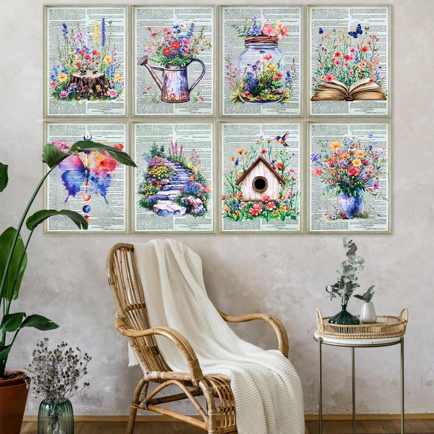 Acoustic Panels, 8 Pack Soundproof Wall Panels, 48"x32"Self-Adhesive Decorative Sound Absorbing Wall Panels, Noise Canceling Soundproof Padding, Acoustic Treatment for Room(Blossom in Ruins)