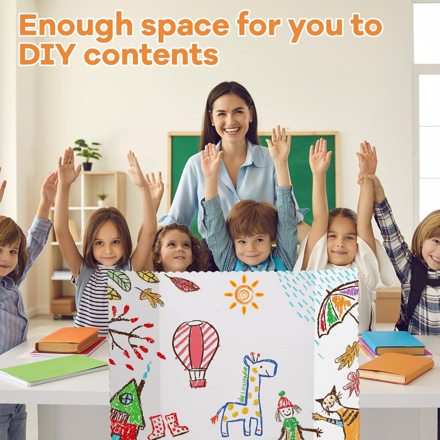 Ctosree 60 Pcs Tri Fold Display Board,36" x 48" Portable Lightweight Foldable Presentation Poster Board for Office Projects Exhibitions Workshops, White