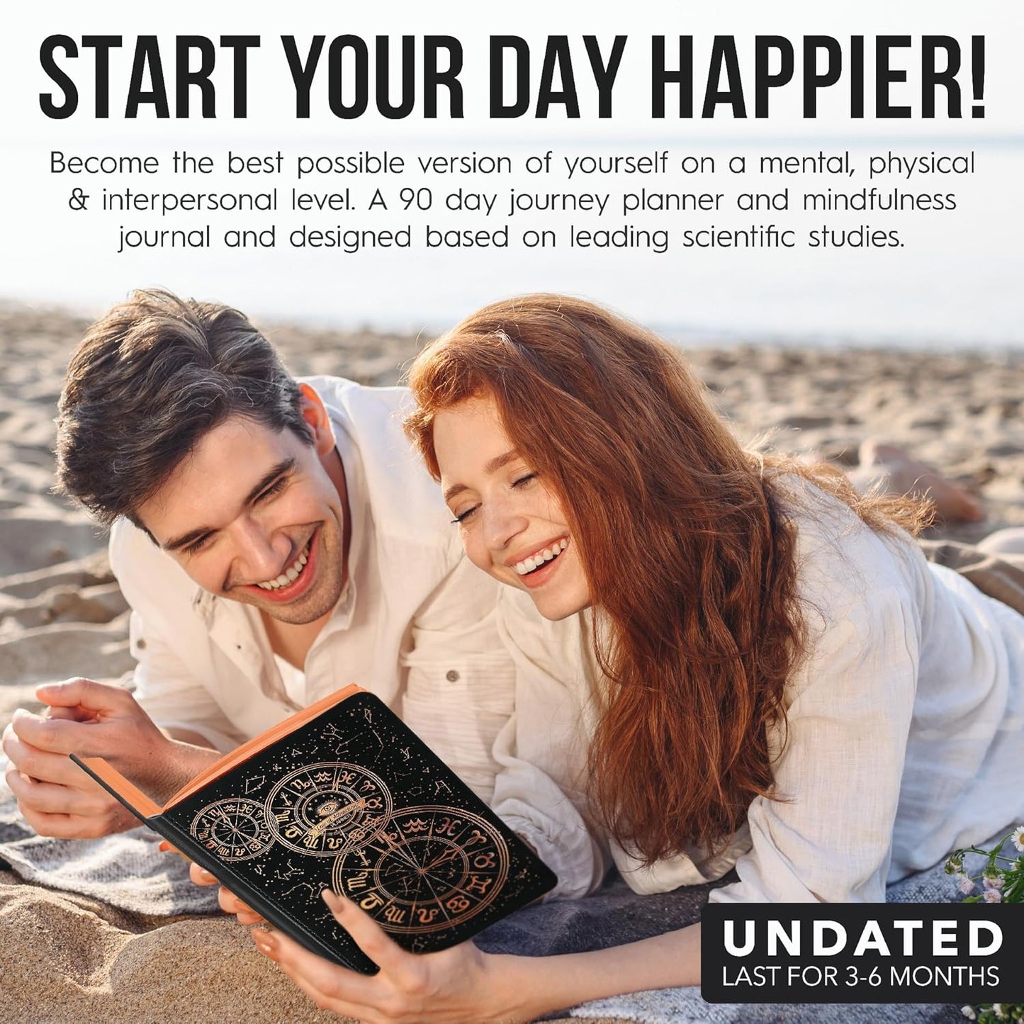 Life Planner - 5 Minute Daily Gratitude & Manifestation Journal | Positivity & Affirmation | Guided Mindfulness, Self Care & Mental Health Journal | 90-Day Undated Planner, Vision Board & Stickers