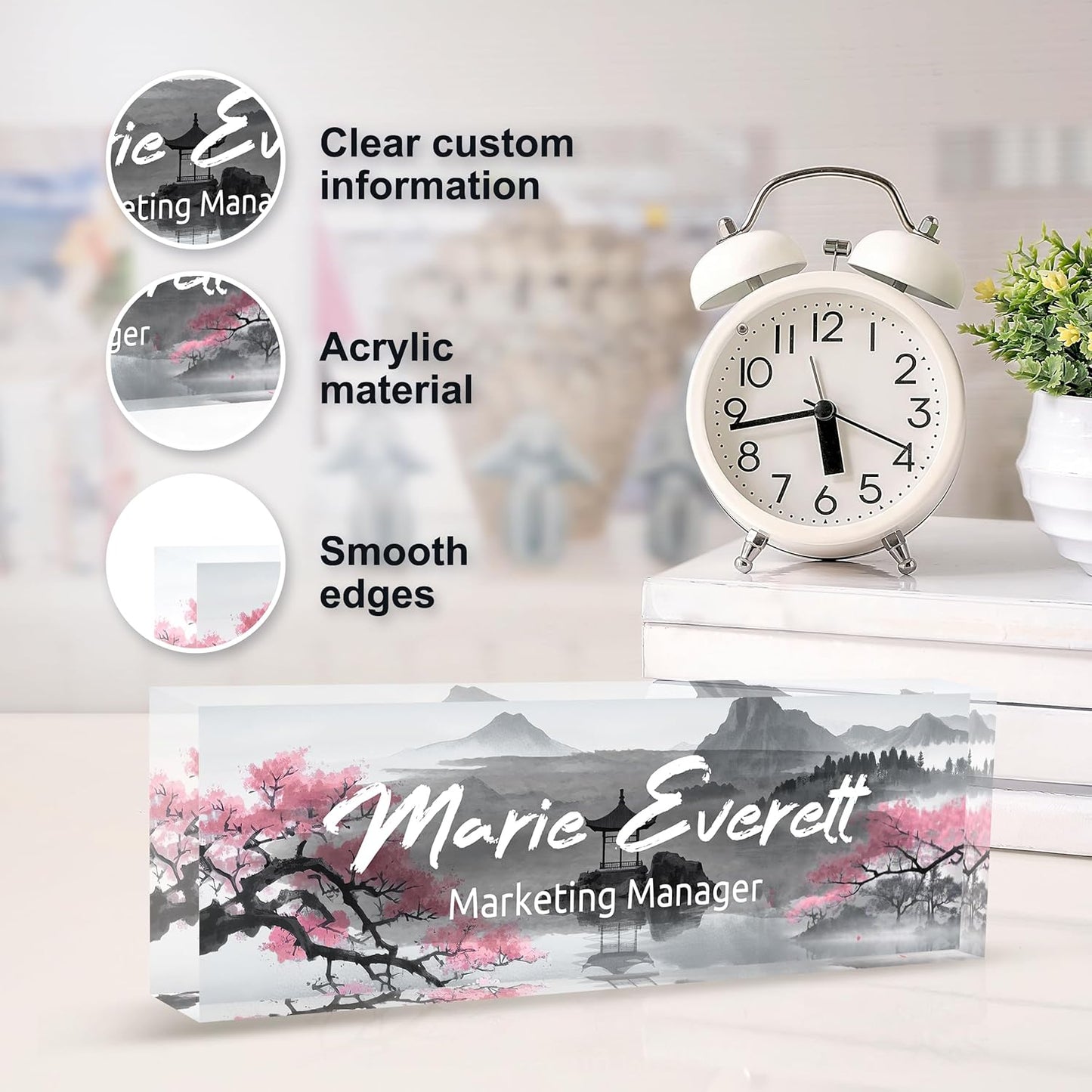 Custom Name Plate for Desk | Personalized Desk Name Plate | Personalized Boss Employee Appreciation Gifts | Acrylic Name Plate Office Desk Accessories