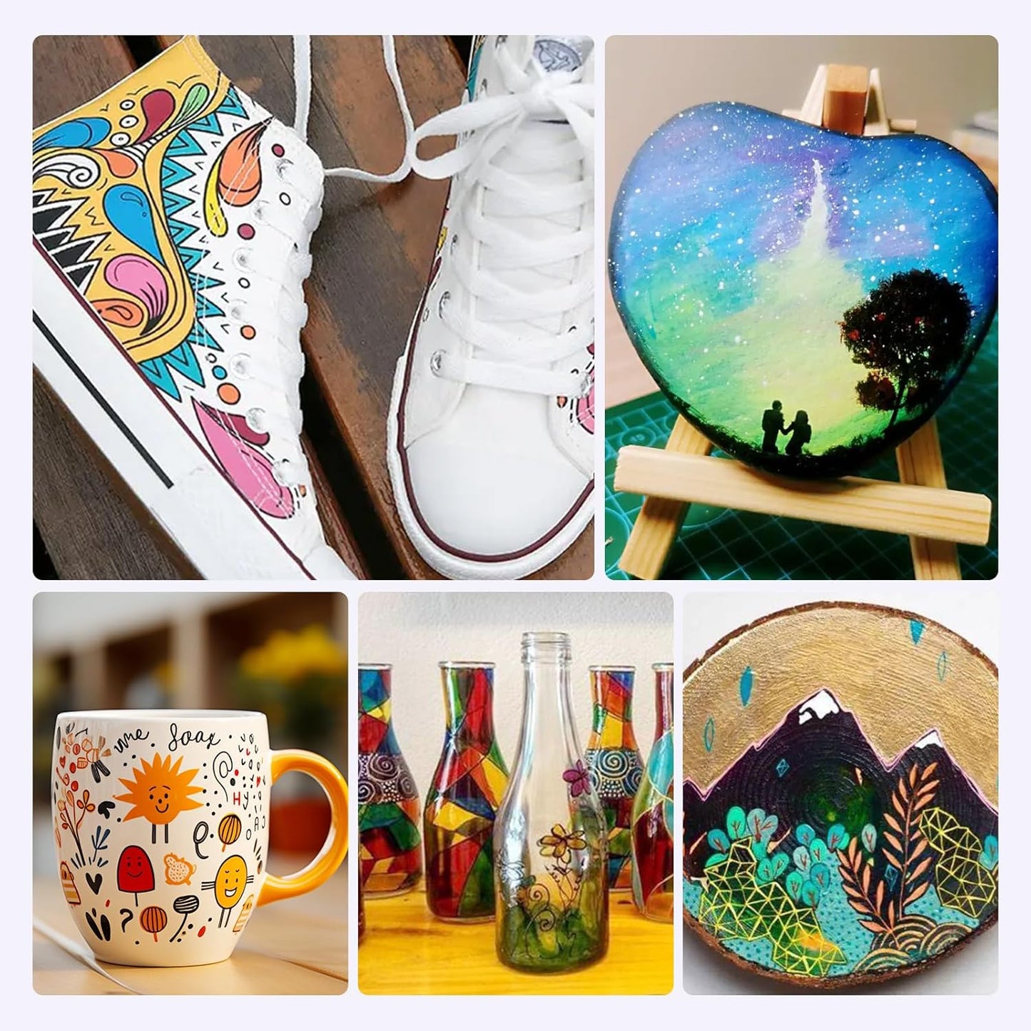 Permanent Paint Marker Pens, 2 Pack Yellow Oil Based Waterproof and Quick-Dry Paint Markers with 2-3mm Medium Point for Wood,Rock Painting, Ceramic, Glass, Fabric,Metal,Canvas (Yellow,2 Pack)