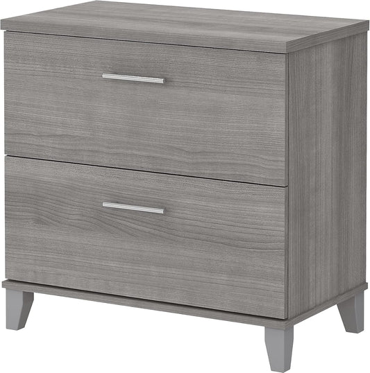 Bush Furniture Somerset 2 Drawer Lateral File Cabinet in Platinum Gray