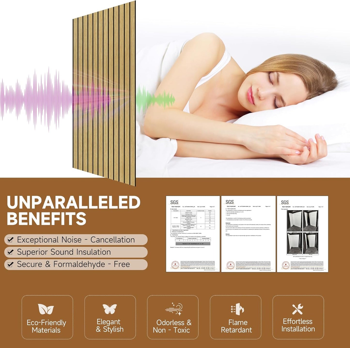 TO-TH Large Art Acoustic Panels,5 Pack Sound Absorbing Panels,47.2” x 23.6” x 0.4” Soundproof Panels,High-Density Acoustic Wall Panels,Decorative Sound Panels with Wood-Look