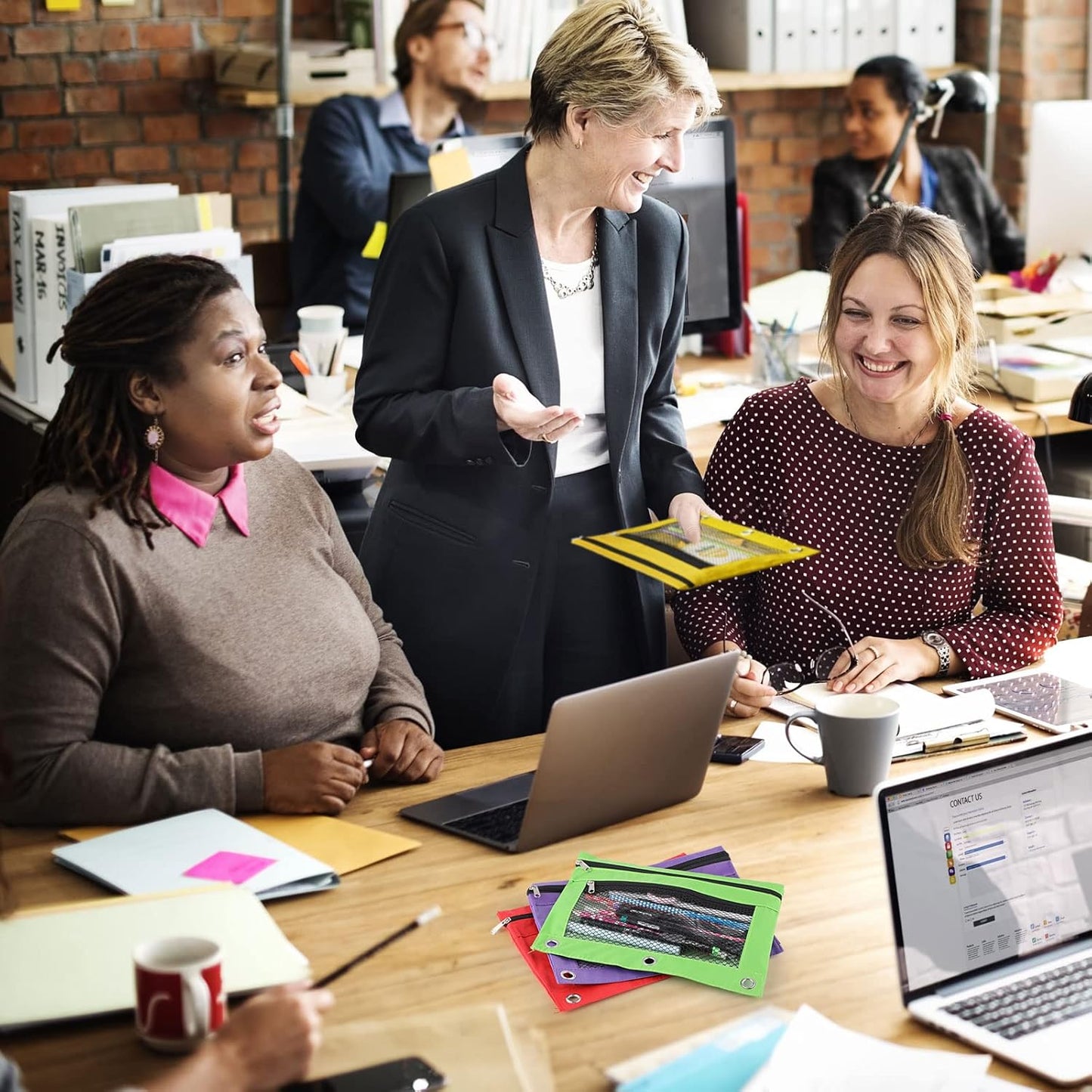 60 Pack Pencil Pouch 3 Ring Zipper Pencil Pouches Case Binder Cosmetic Bag 420d PVC Clear Film Pencil Case Kawaii Office Supplies Double Zip Zipper Pouch (Multi Color)