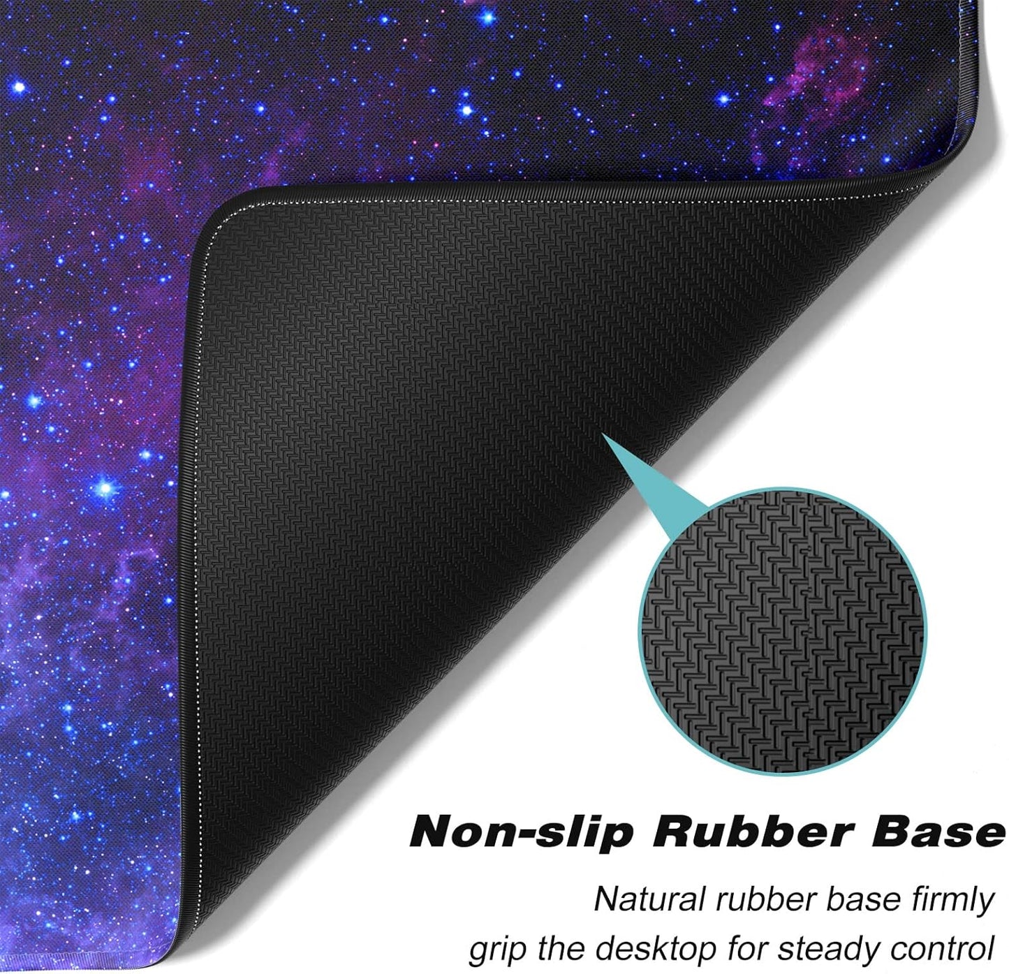Extended Large Mouse Pad, XXL Gaming Desk Pad 31.5 x 15.7 Inch, Big Computer Keyboard Mousepad, Waterproof Mouse Mat with Stitched Edges and Non-Slip Base for Office Gaming, Galaxy