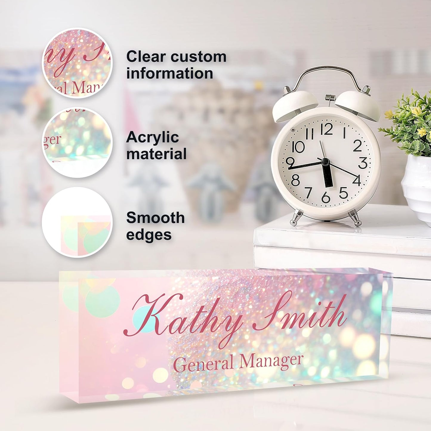 Custom Name Plate for Desk | Personalized Desk Name Plate | Personalized Boss Employee Appreciation Gifts | Acrylic Name Plate Office Desk Accessories