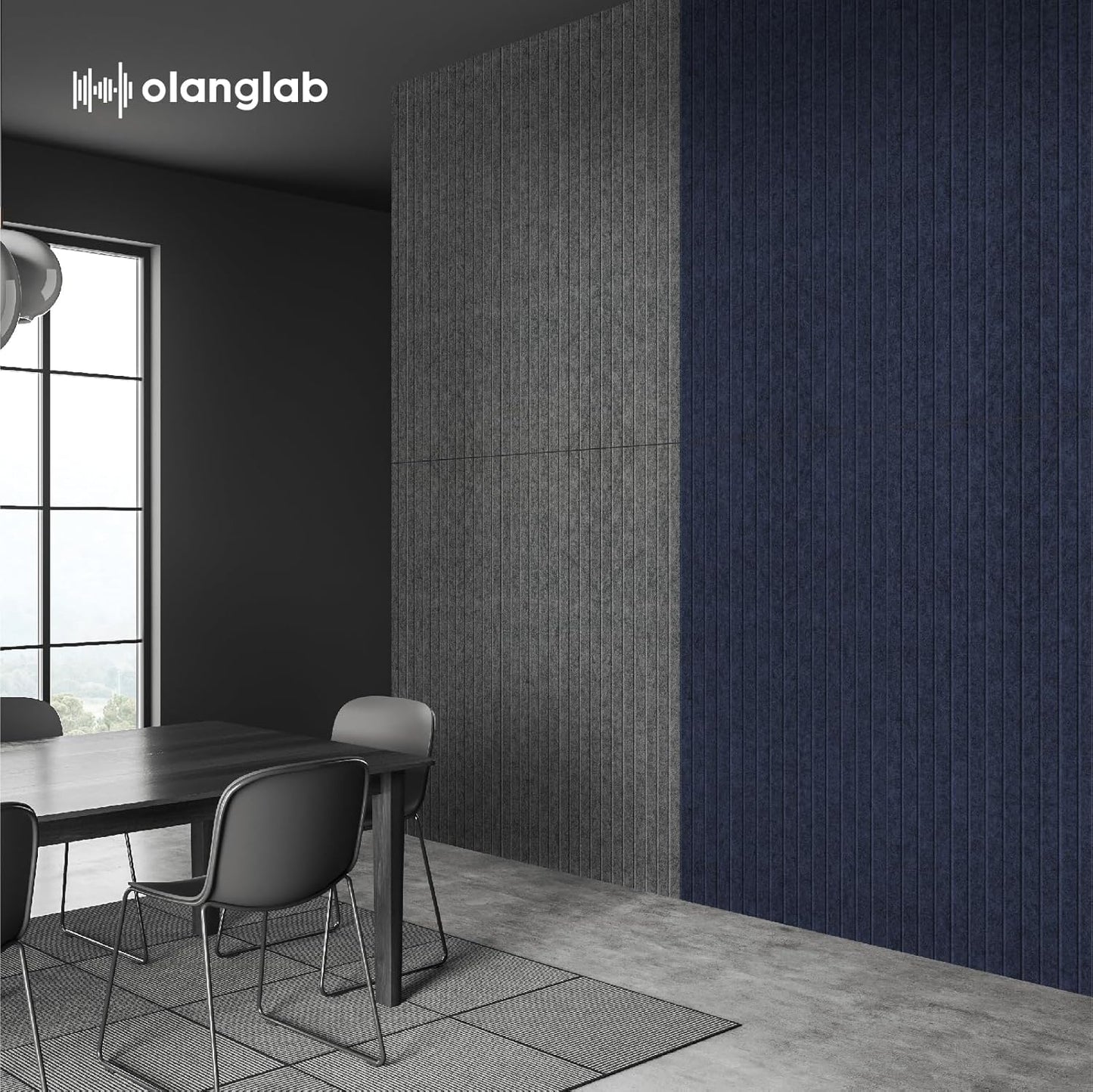 Olanglab Acoustic Wall Panels 10 Pack, 48 x 24 per Acoustic Panels Sound Absorbing, Decorative Sound Panels for Home Studio and Office, Dark Blue