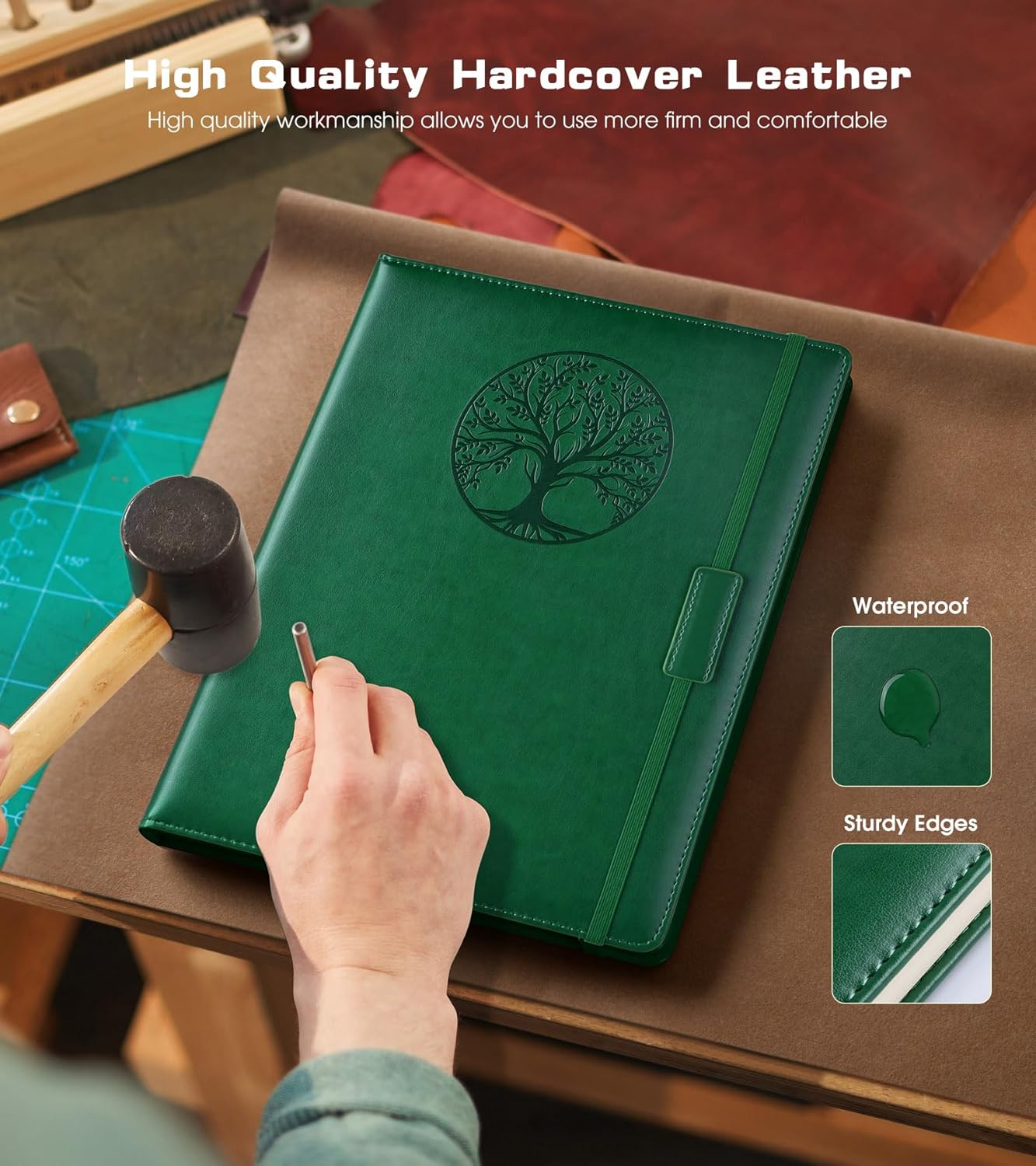 Lined Journal Notebook for Women Men,256 Pages B5 Large Hardcover Leather Journals for Writing,Travel,Business,Work,School,College Ruled Notebooks for Note Taking,Diary Notepad 7.8"×10.2"