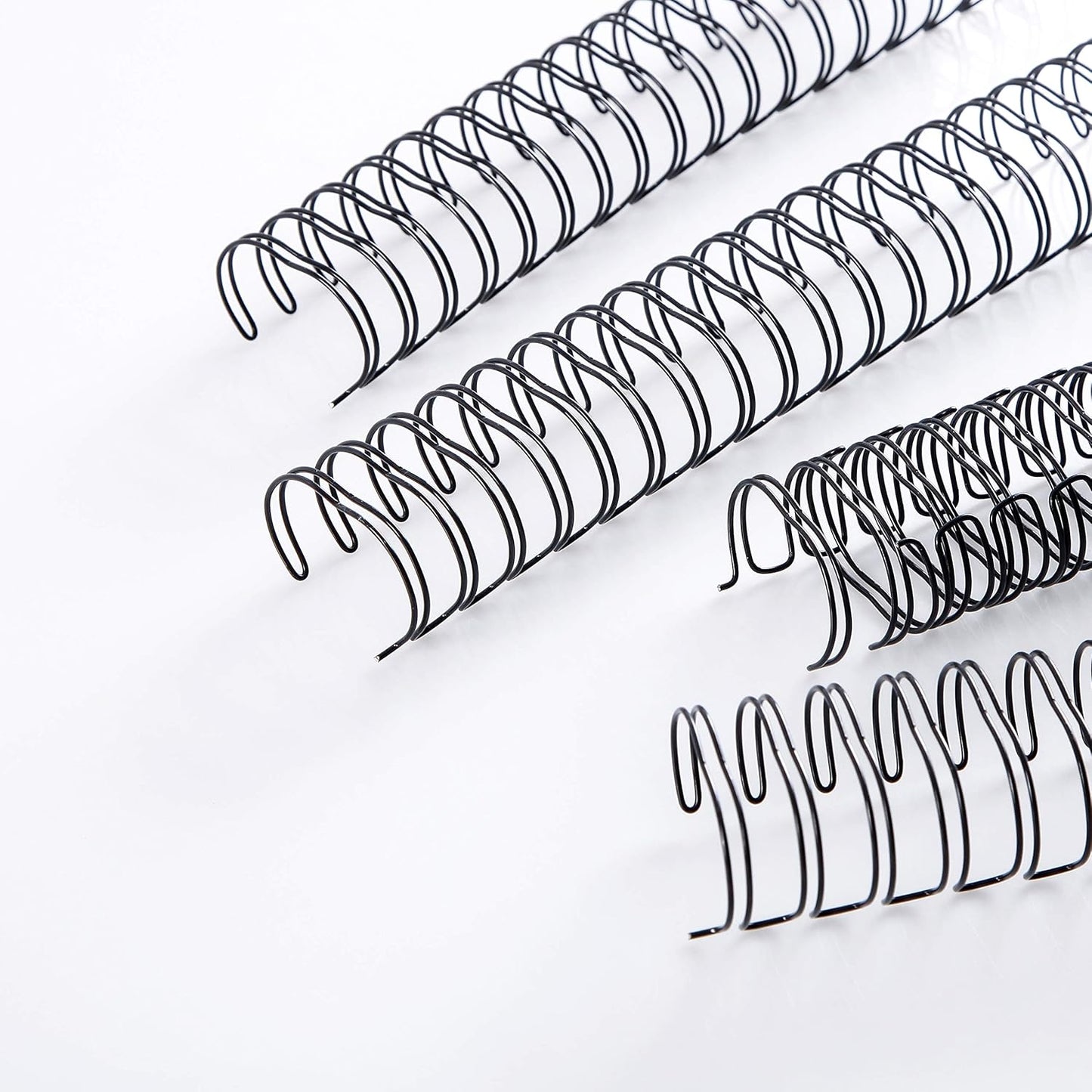 BNC Double Loop Wire Binding Rings Letter Size 3:1 Loops 32 Holes Black Color Pack of 100 (5/16 Inches)