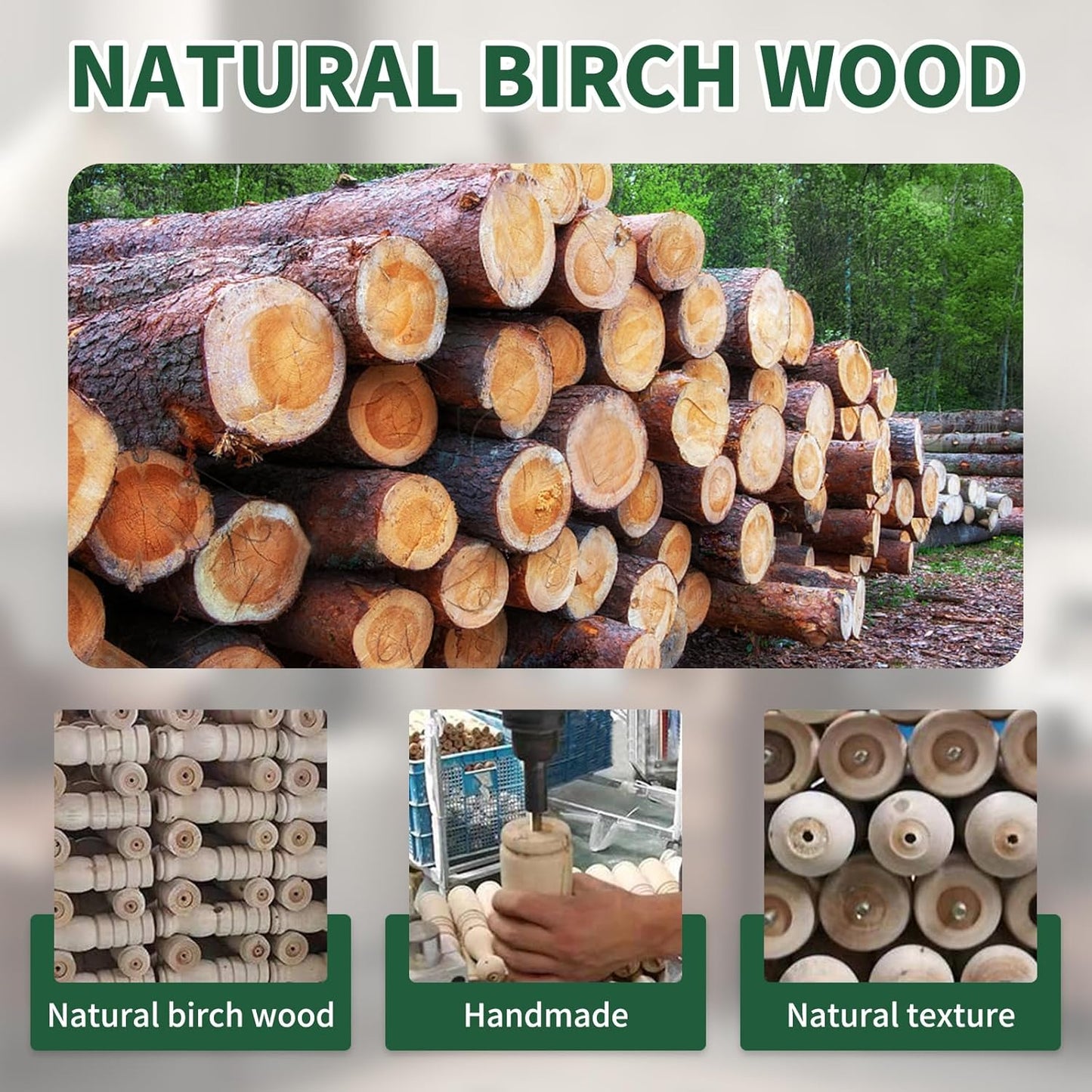 Wooden Coat Rack Stand, Vintage Wood Coat Rack Freestanding with Sturdy Triangle Base, Classic Coat Racks with 14 Hooks, Natural Birch Wood Coat Tree Hanger Stand for Entryway,Office