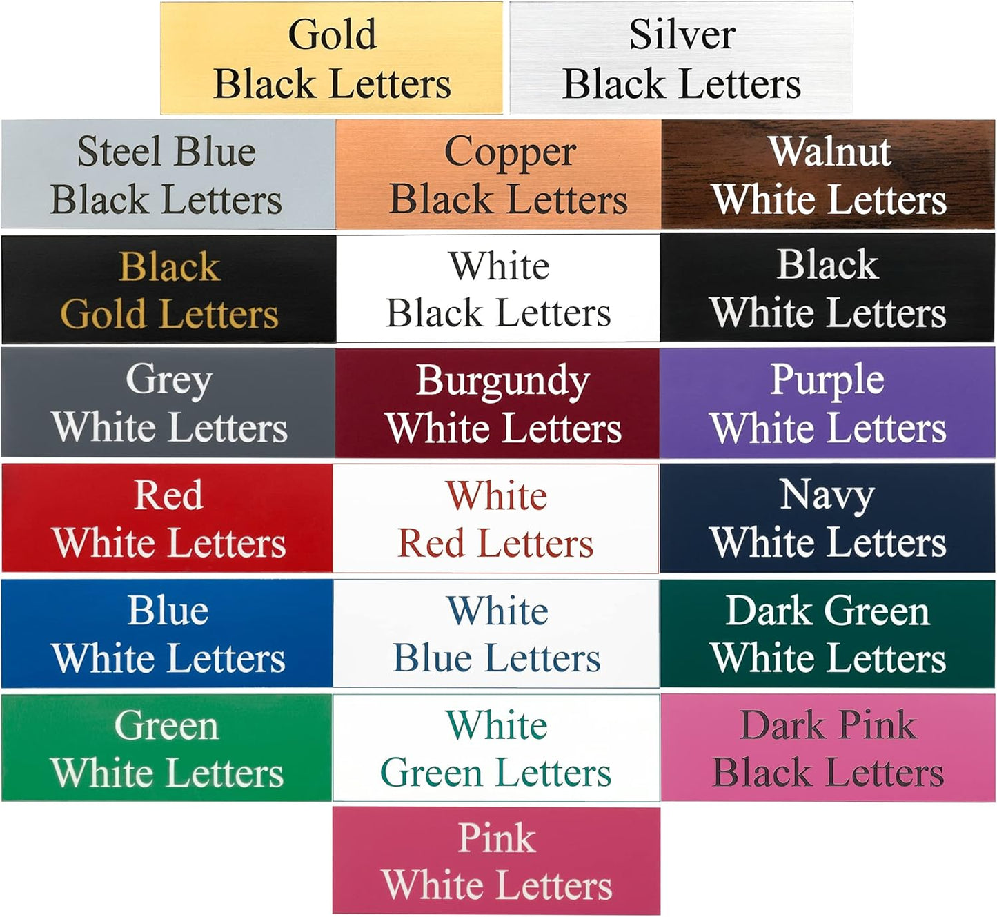 Office Desk Name Plate or Wall/Door Sign - 2x8 or 2x10 - Laser Engraved Sign - CUSTOMIZE. Holder available. Available in 21 colors and 17 fonts. Great gift idea - 4 Tags