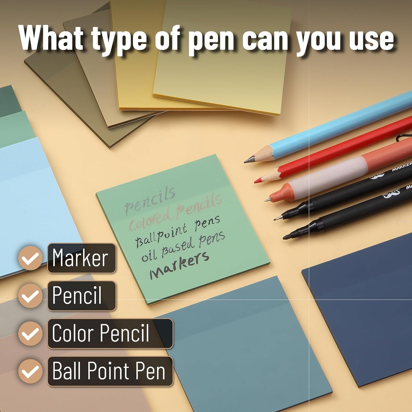 Mr. Pen- Transparent Sticky Notes, 3”x3”, Coastal Calm, 12 Pads, 600 Sheets, See Through Sticky Notes