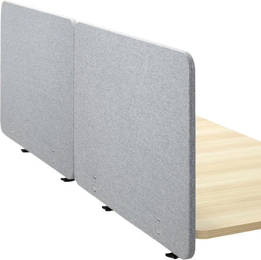 VIVO Clamp-on/Screw-on 71 x 24 inch Privacy Panel System, Sound Absorbing Cubicle Desk Divider, Acoustic Partition, 2 Panels, Gray, PP-2-V072G