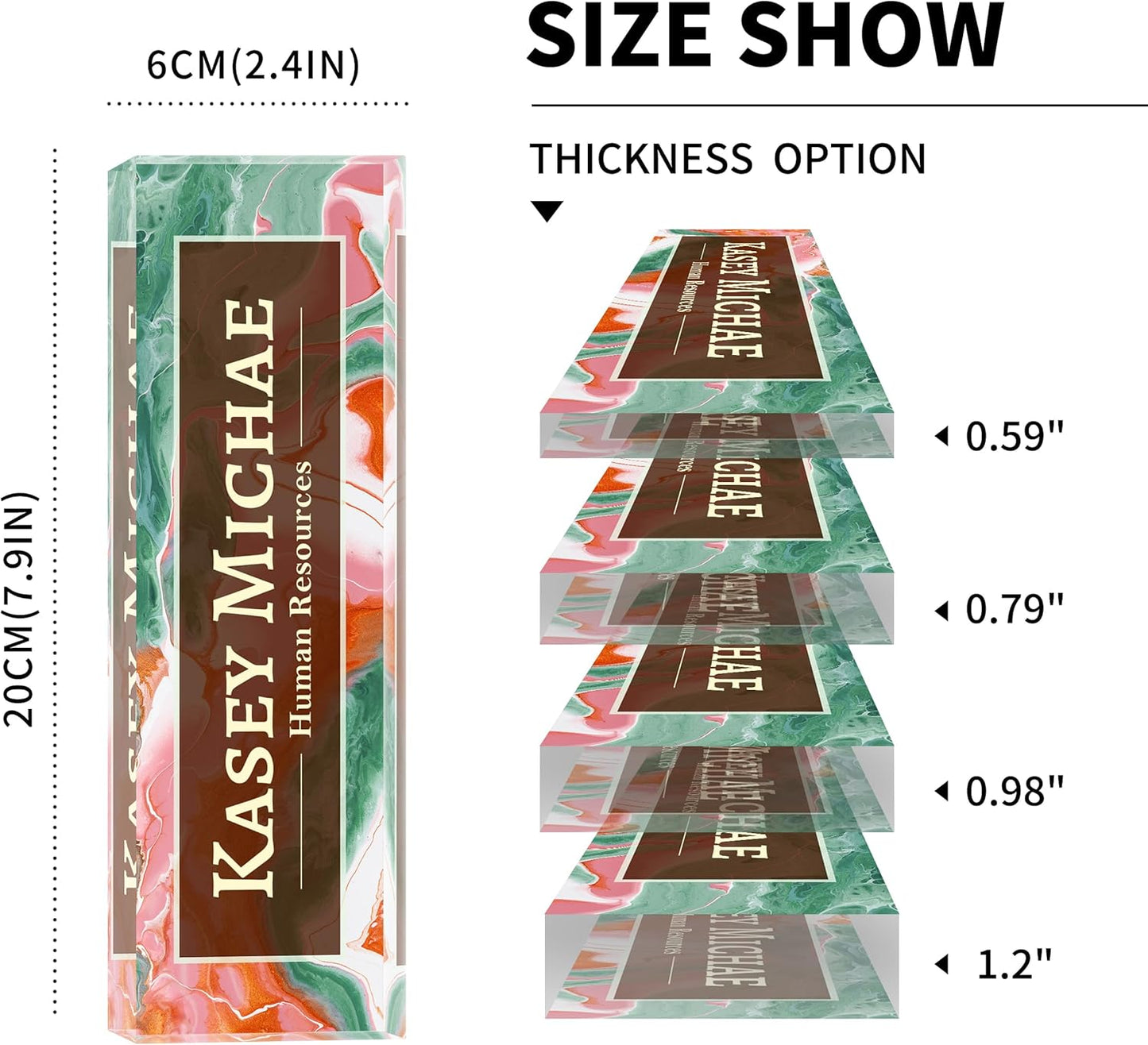 Desk Name Plate Personalized, Custom Name Plates for Desks, Employee Appreciation Gifts,Acrylic Desk Ornaments (Ink Painting)