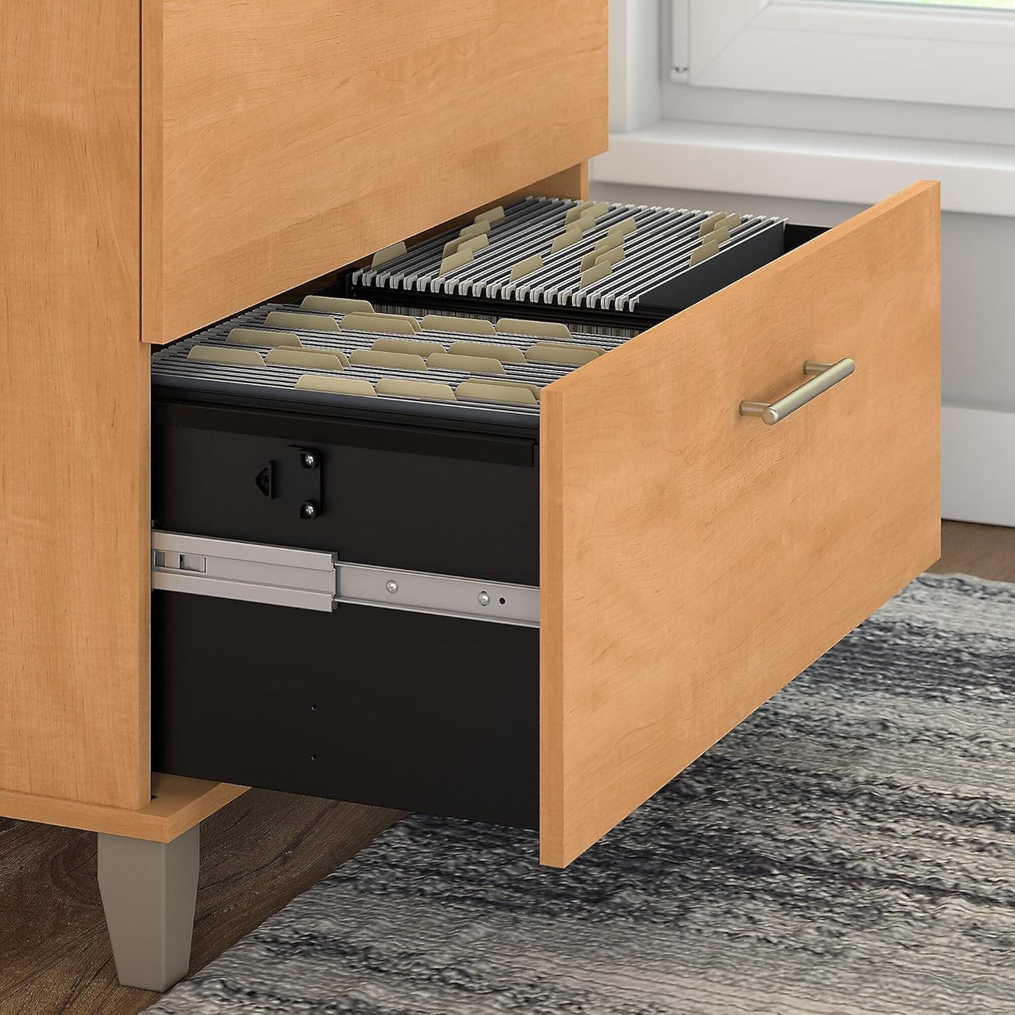 Bush Furniture 2 Drawer Lateral File Cabinet, Letter and Legal-Size Document Storage for Home or Professional Office, Somerset Collection, Maple Cross