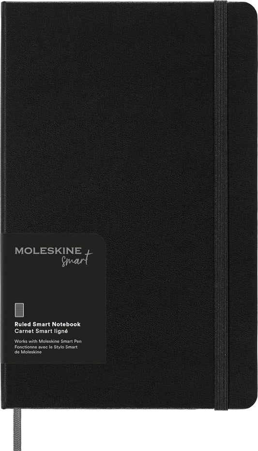 Moleskine Hard Cover Smart Notebook, Ruled/Lined, Large (5 x 8.25) Black