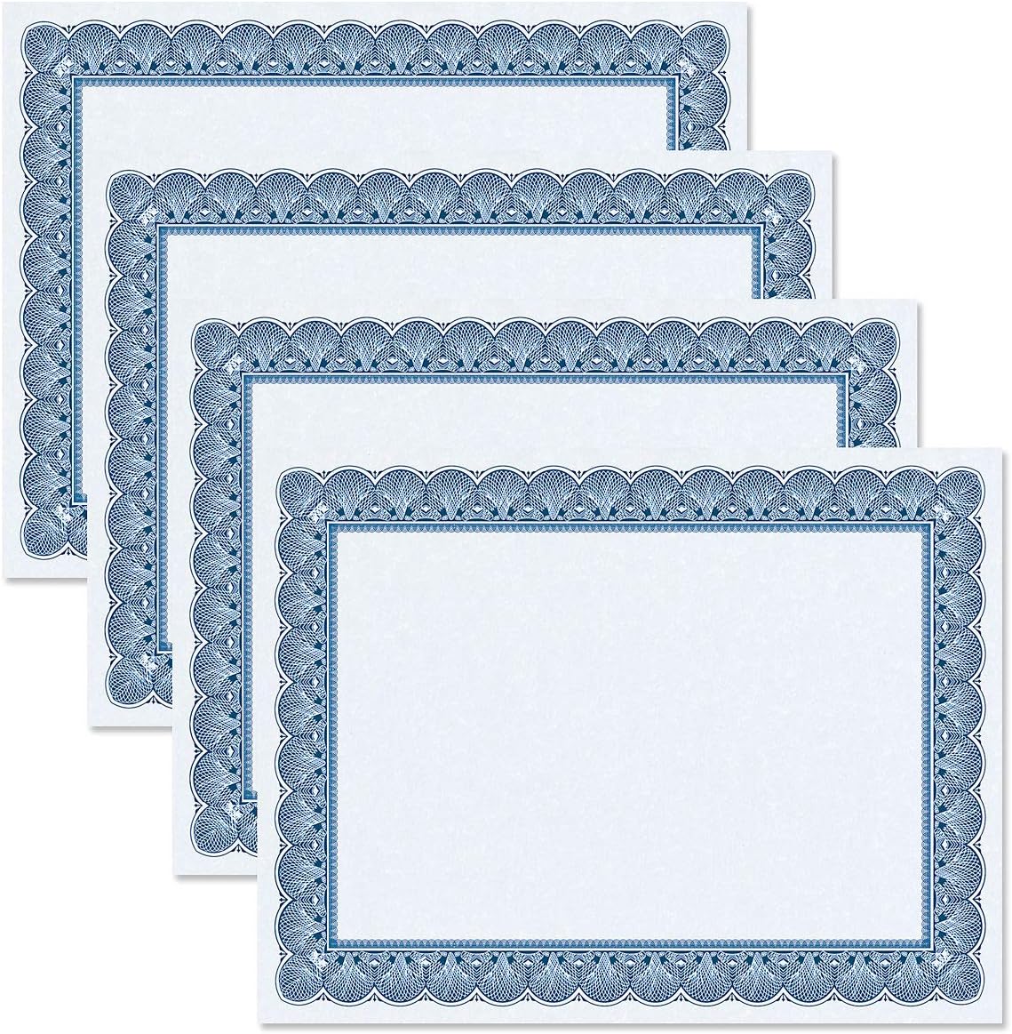 Elite Blue & Blue Parchment Certificate Papers - Pack of 25, Laser & Inkjet Printer Compatible, For Office, Business Awards, Graduation, School Diplomas, 8-1/2" x 11" on 70 lb. Text Stock