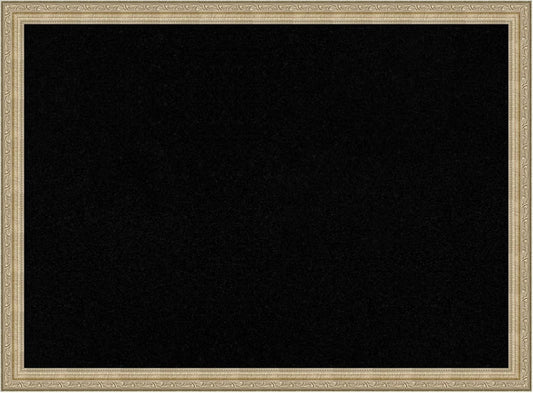 Amanti Art Black Cork Board for Wall, 22x30 Vision Board with Champagne Frame, Medium Corkboard Office Decor for Home Organization, Traditional Corkboard Pinboard to display items for home