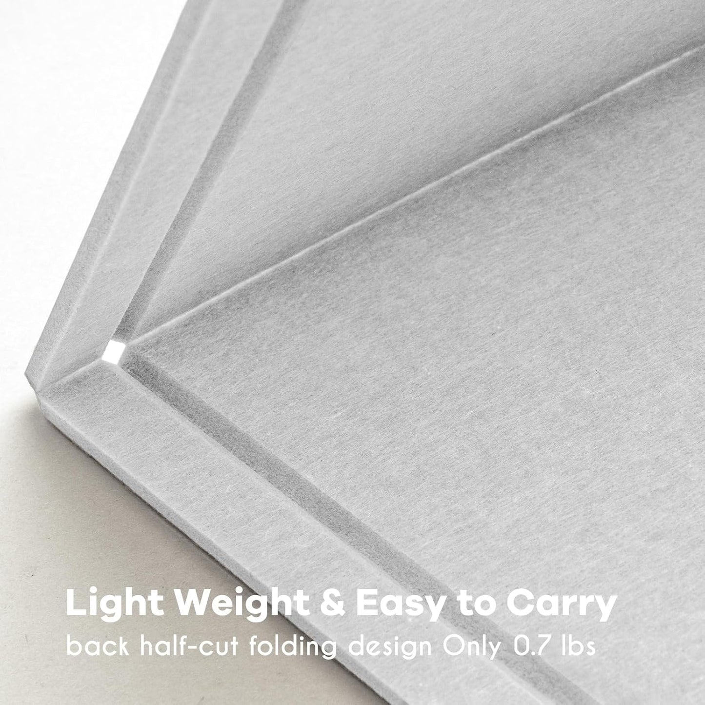 Bulletin Board, 24 x 18 inches Felt Board Decorative Pin Board, Cork Board Alternative for Wall, Foldable Photo Board Self-Adhesive Vision Board Mood Board with 20 Pushpins - Light Gray