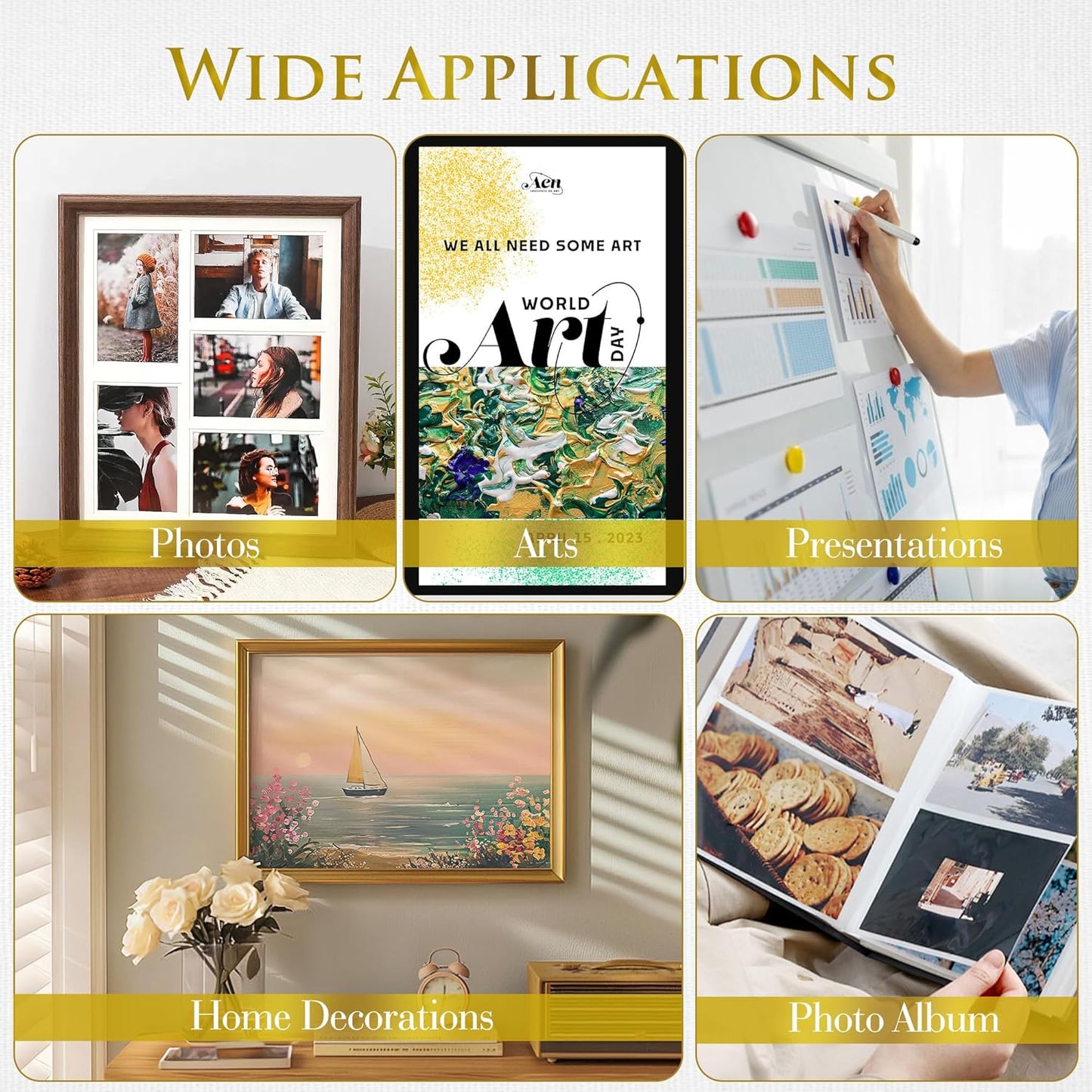 A-SUB Inkjet Glossy Photo Paper 13X19 Inches 48lb 180gsm Professional Glossy Photographic Paper for Inkjet Printers Dye Ink 100 Sheets