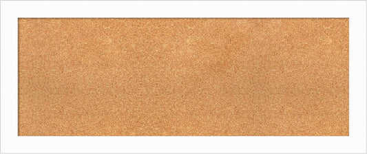 Amanti Art Natural Cork Board for Wall, 17x41 Vision Board with White Frame, Medium Corkboard Office Decor for Home Organization, Casual Corkboard Pinboard to Display Items for Home Organization in