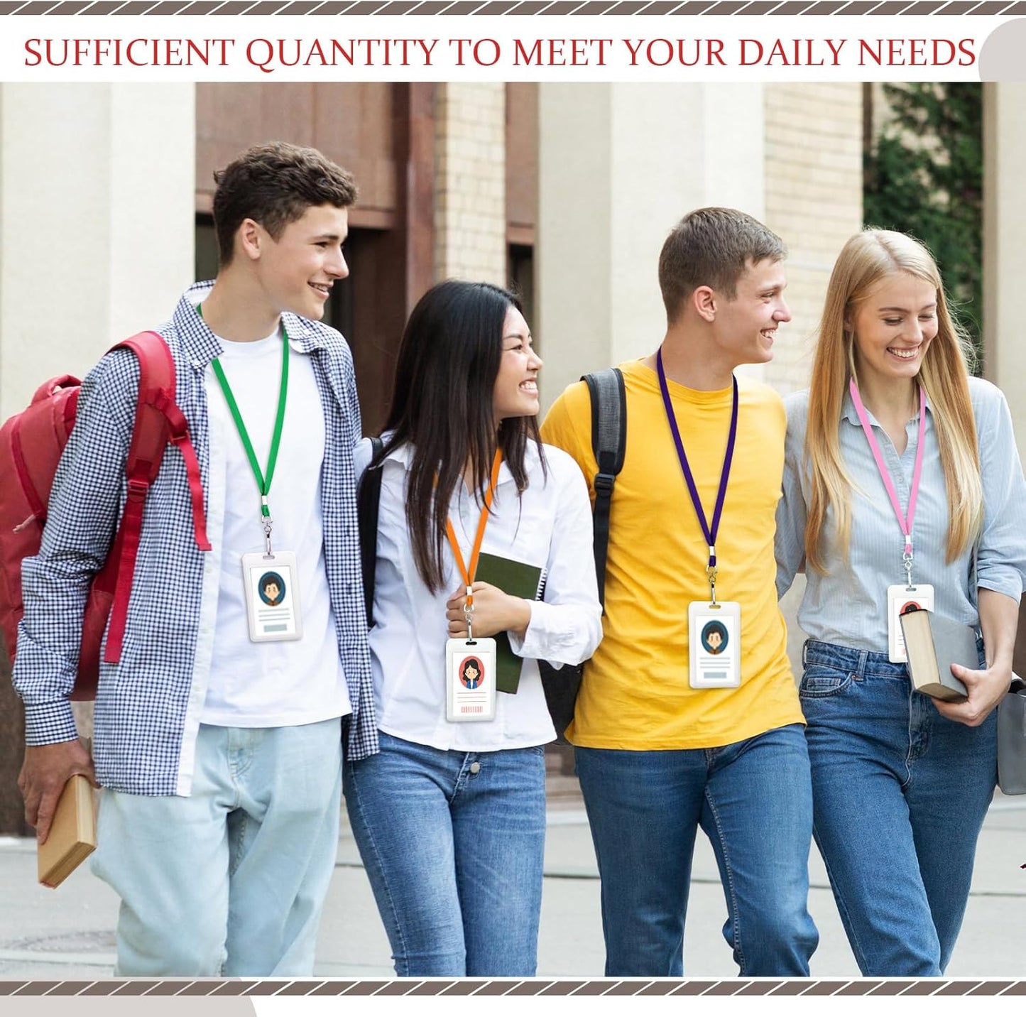 1000 Pack Bulk Lanyards for ID Name Badges Holder Flat Lanyards with Hook Clip Swivel for Office School Accessories (Multi Colors)