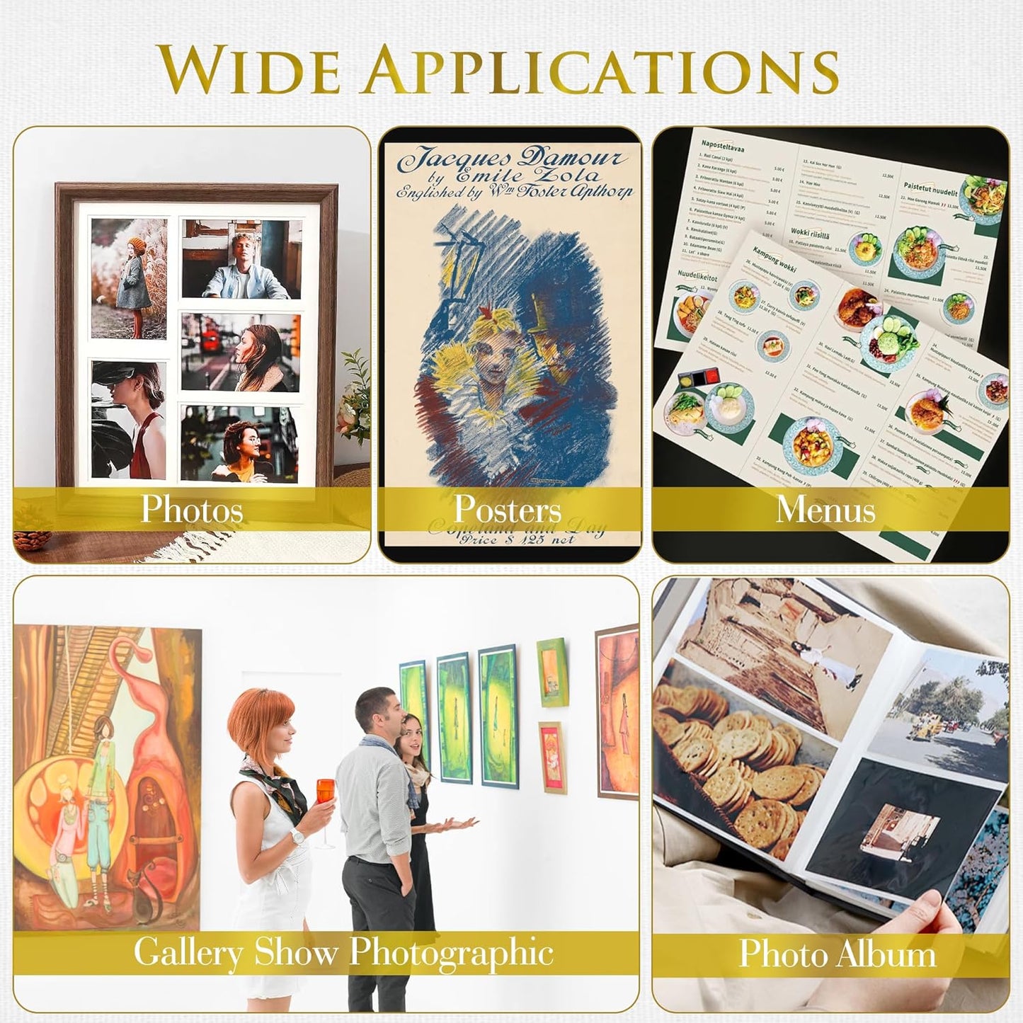 A-SUB Inkjet Glossy Photo Paper 11X17 Inches 48lb 180gsm Professional Glossy Photographic Paper for Inkjet Printers Dye Ink 100 Sheets