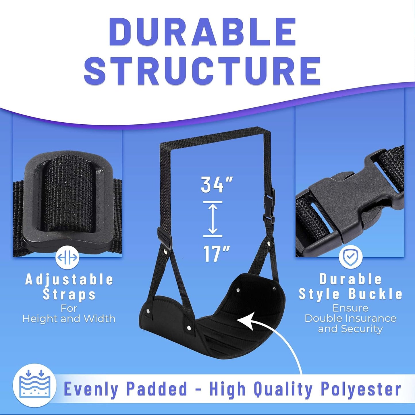 Airplane Foot Rest (Travel Comfortably), Perfect Foot Hammock Airplane or Plane Travel Essentials to Relax Your Feet - Airplane Travel Essentials, Long Flight Essentials, Airplane Foot Hammock