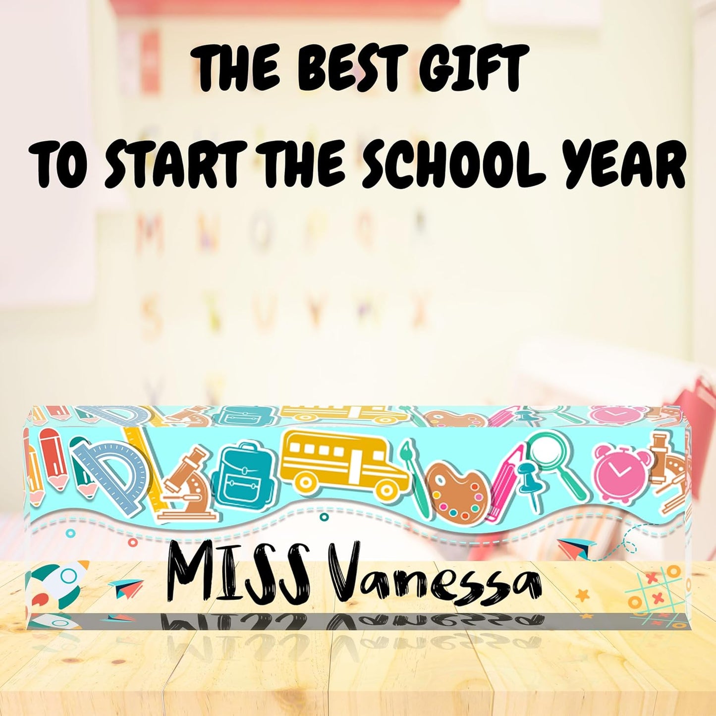 Office Desk Name Plate Personalized, Custom Name Plates for Desks, Name Plate Personalized for Office, Employee Appreciation Gifts (Kindergarten 4)