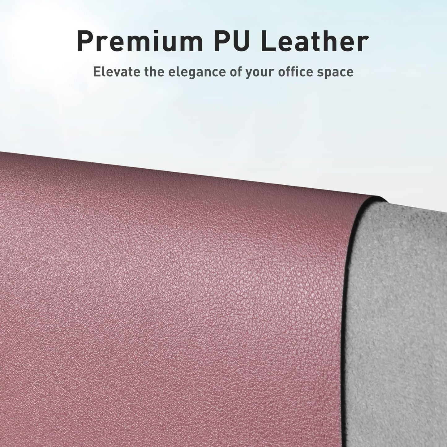 Aothia Leather Desk Pad Protector, Mouse Pad, Office Desk Mat, Non-Slip PU Leather Desk Blotter, Laptop Desk Pad, Waterproof Desk Writing Pad for Office and Home (Dark Pink, 23.6" x 13.7")