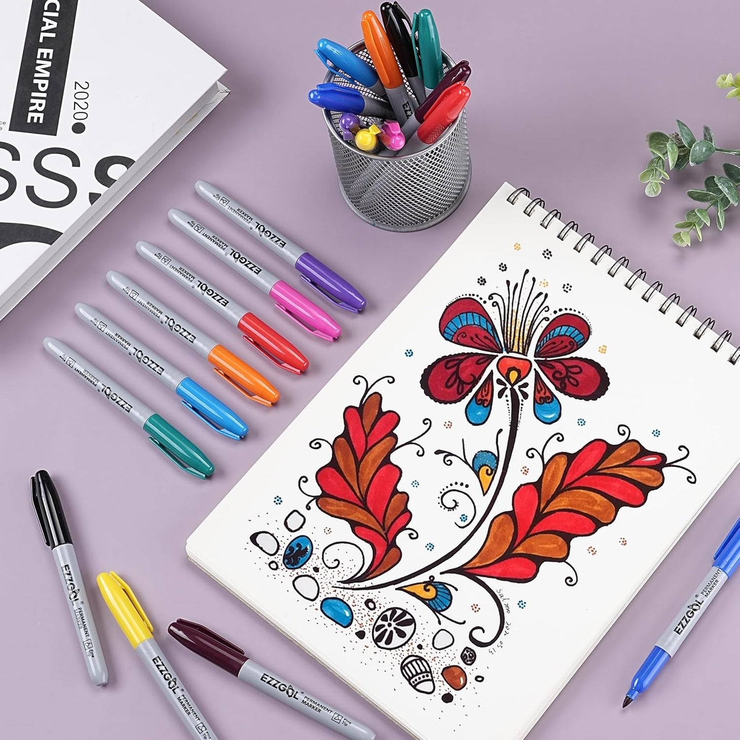 Permanent Markers Bulk, 150 Pack Fine Tip Multicolors Permanent Markers, 10 Assorted Colors Waterproof Markers, Premium Smear Proof Pens, Quick Drying, Office Supplies for School, Office, Home