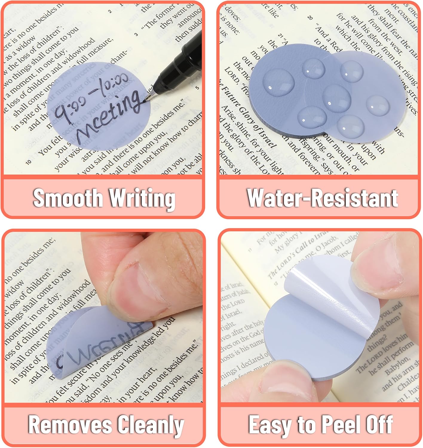 Mr. Pen- Transparent Sticky Note Set, 1120Sheets, Colorful, Round Transparent Sticky Notes Set