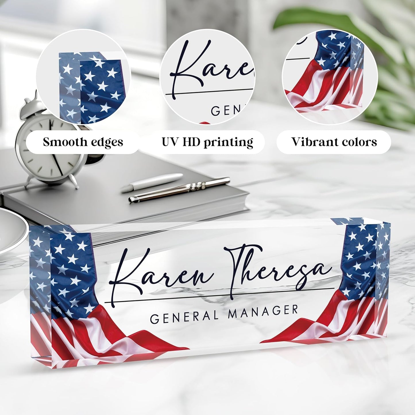 Custom Office Name Plate, Personalized Gifts for Women & Men, Appreciation Gifts for Employees, Boss, Teacher - Office Desk Accessory