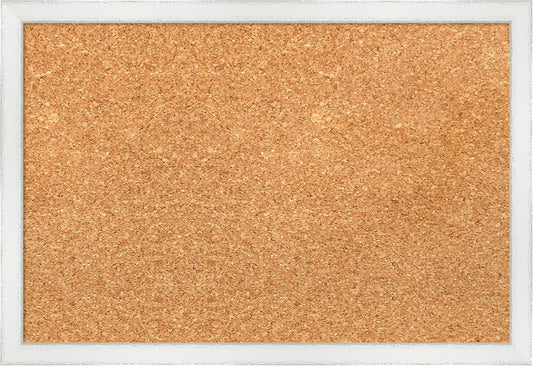 Amanti Art Natural Cork Board for Wall, 13x19 Vision Board with White Frame, Small Corkboard Office Decor for Home Organization, Country Rustic Corkboard Pinboard to Display Items for Home